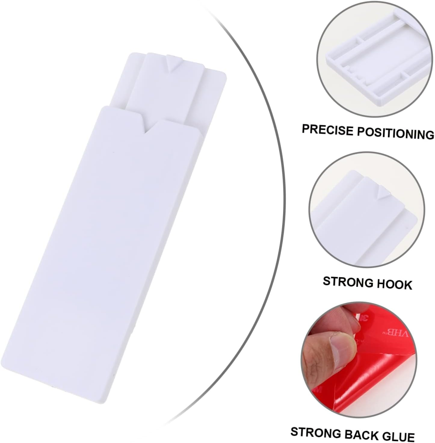 HOMSFOU 6Pcs Power Strip Fixator Self Adhesive Wall Mount Holders for Cable Organizers PP Material Easy Installation Suitable for Various Surfaces image number 1