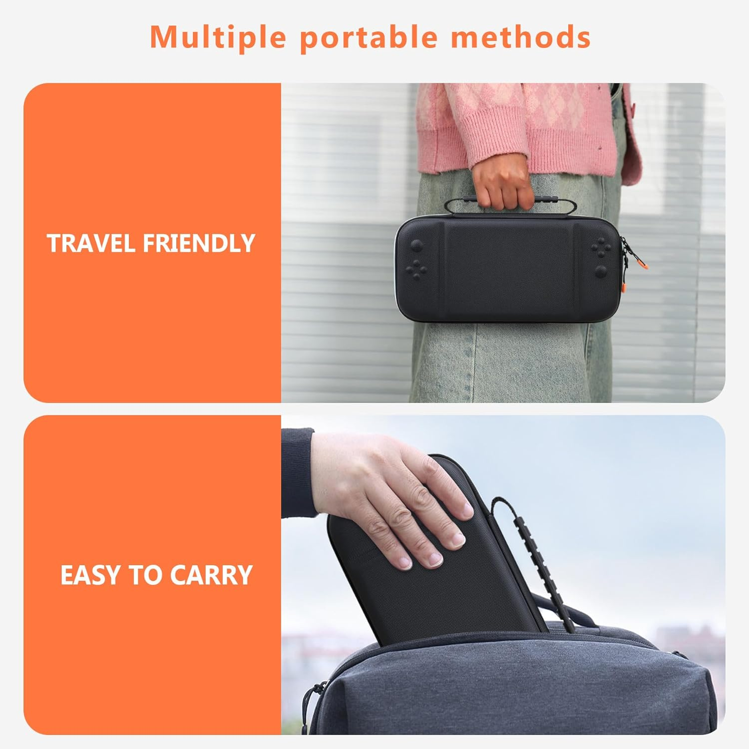 Supmay Carrying Case for Nintendo Switch 2(2025), Protective Hard Shell Portable Travel Carry Case Pouch Holds with 24 Game Cartridges and Mesh Pocket for Switch 2 Accessories, Black image number 5