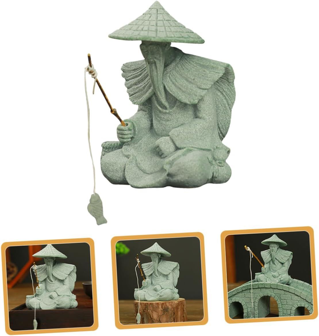 Fish Tank Ornament Fisherman Statue Garden Decor Desktop Ornaments Home Decor image number 6