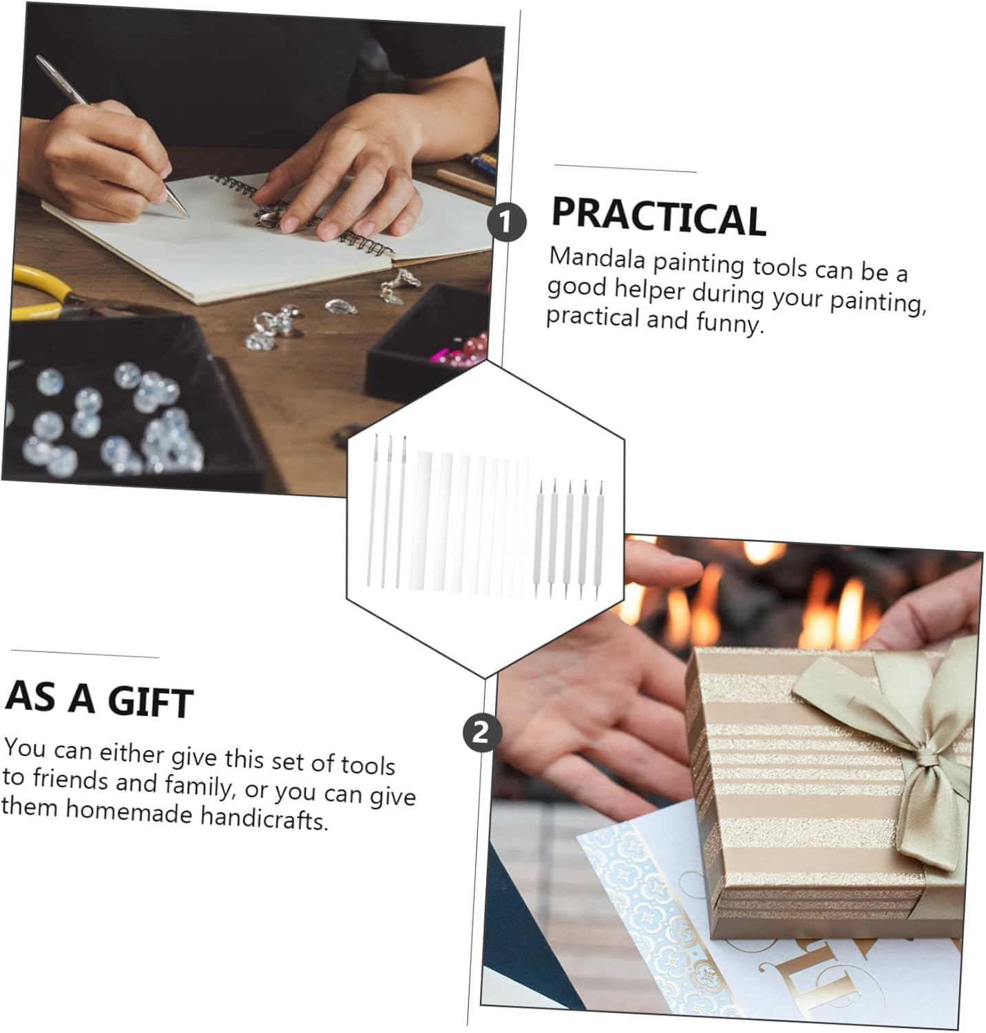 Anneome Mandala Dotting Tools Set 16-Piece Acrylic Painting Pens for Rock Projects and Doodling image number 5