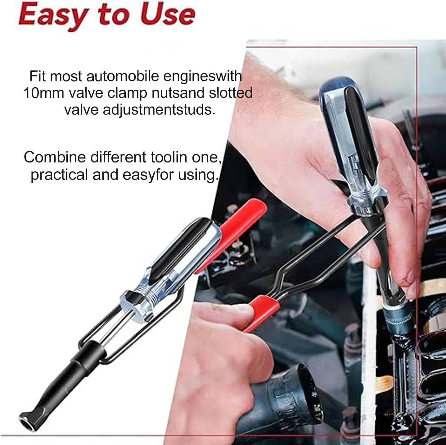 WEZCHUGHAOL 10Mm Lock Nut Valve Adjustment Tool - Easily Loosen Lock Nut with Window for Japanese Engines image number 1