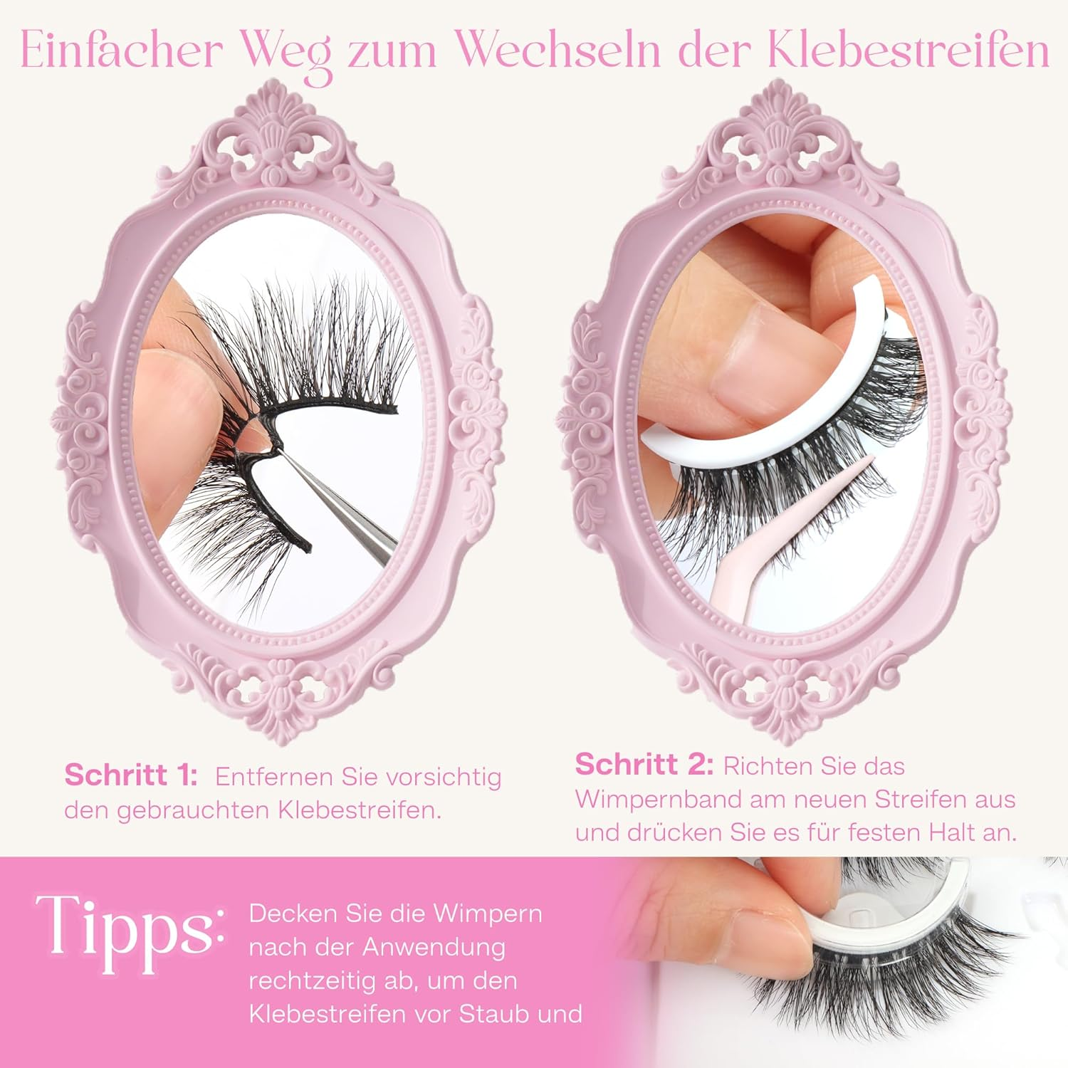 CALAILIS Self-Adhesive Eyelashes, 5 Pairs, Natural Look, Press-On False Eyelashes, No Glue, Reusable, Cat Eye, Wispy, Pre Glued Fake Lashes with Replacement Adhesive Strips (C001) image number 1