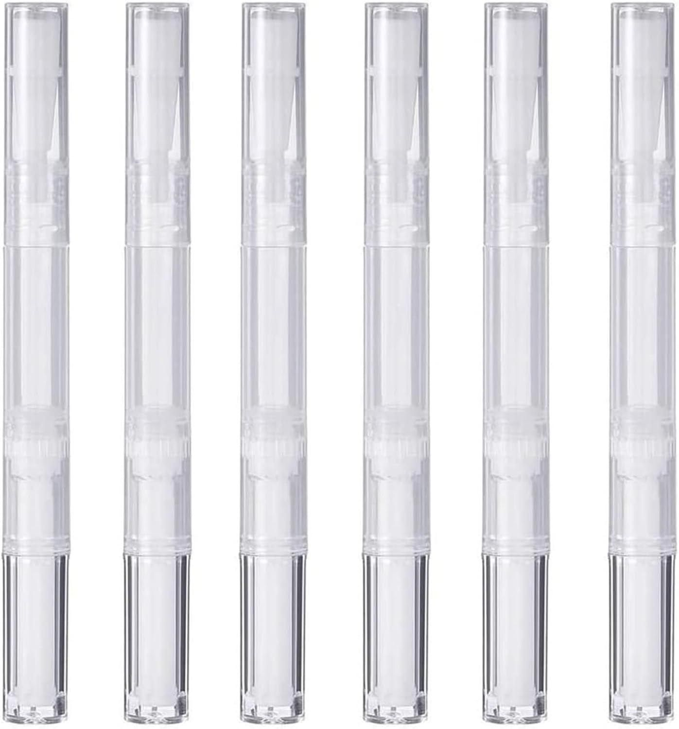 Agwenkui Transparent Twist Pens, 6 Pack 2 Ml Disposable Nail Twist Pens - Empty Cuticle Oil Pen with Fine Brush Tip for Liquid Nails Application and Cuticle Care Refillable Cosmetic Container Pen image number 4