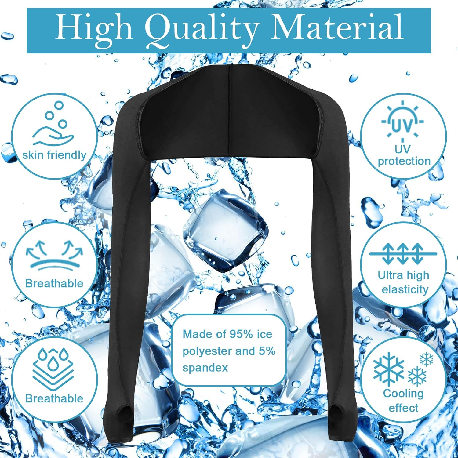 4 Pieces Cooling Shawl Arm Sleeves Sun Uv Protection Cooler Shrug, Comfortable & Breathable Anti-Uv Arm Sleeves for Women with Finger Holes for Driving Golfing Fishing Running Cycling Outdoor