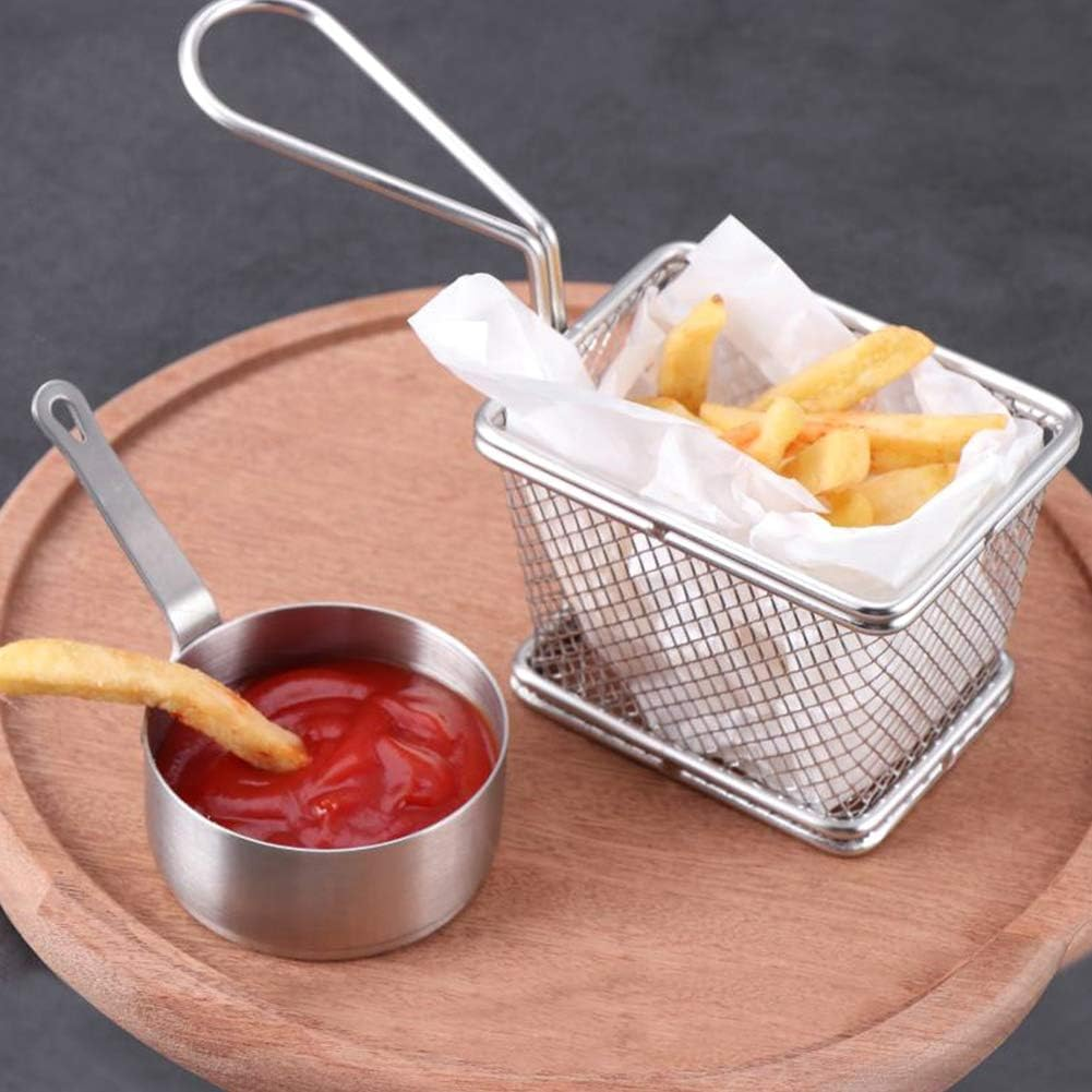 100Ml Sauce Cup Sauce Bowl Stainless Steel, Chef'S Classic Stainless 1-Quart Saucepan Condiment Sauce Cups with Handle image number 1
