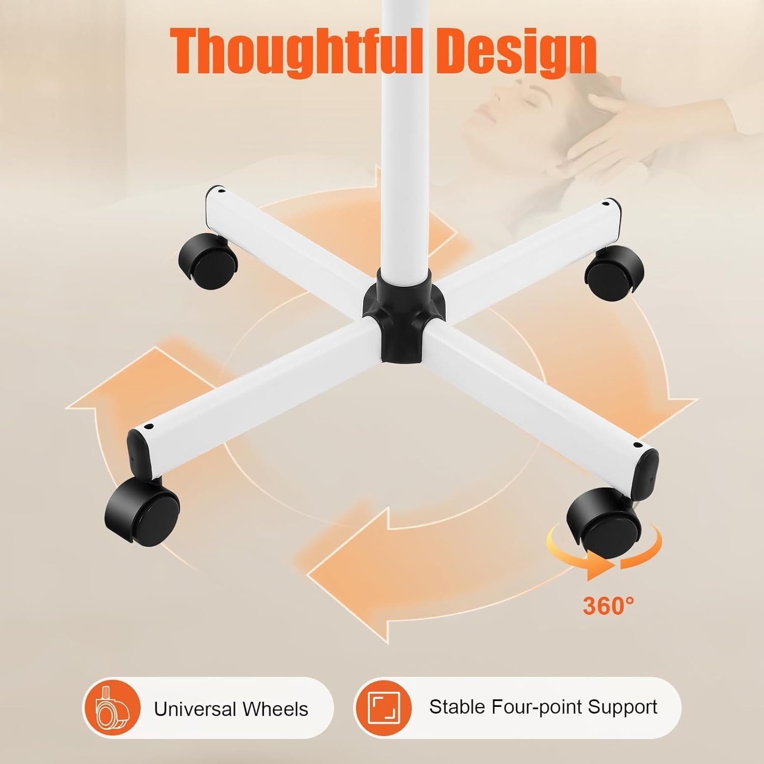 Kitchess Professional Facial Steamer, Hot Ozone Face Steamer with Wheels, Facial Steamer Humidifier for Face for Barber Stores, Beauty Salons, and Spas, 360&deg; Rotating Spray Head, Automatic Shut-Off image number 5