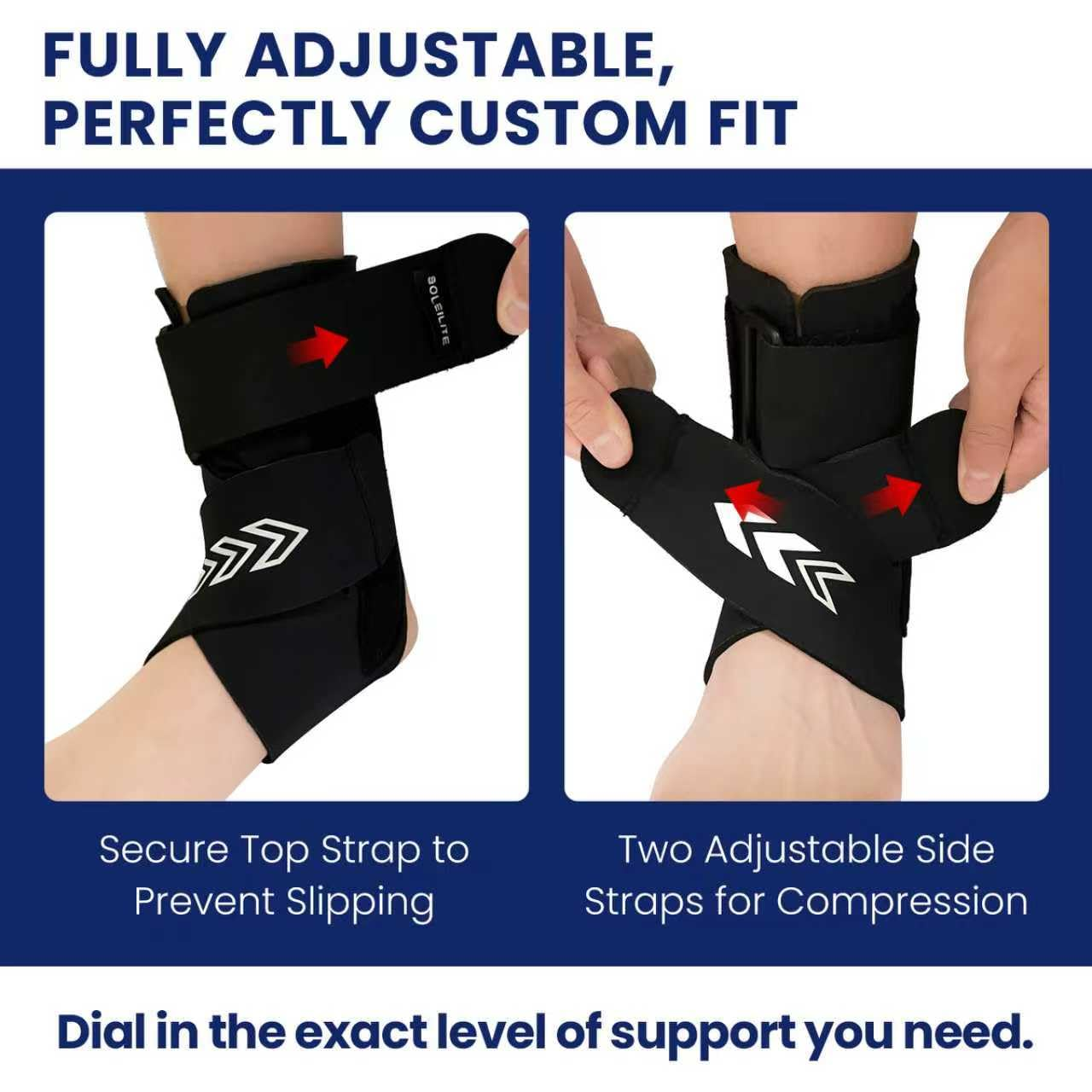 Ankle Brace with Side Stabilizing Pads - Breathable Neoprene Ankle Support for Woman and Man - Adjustable Straps Enhance Stability for Weak Ankles, Sprains, Achilles Tendonitis and Sports Injury Recovery image number 6