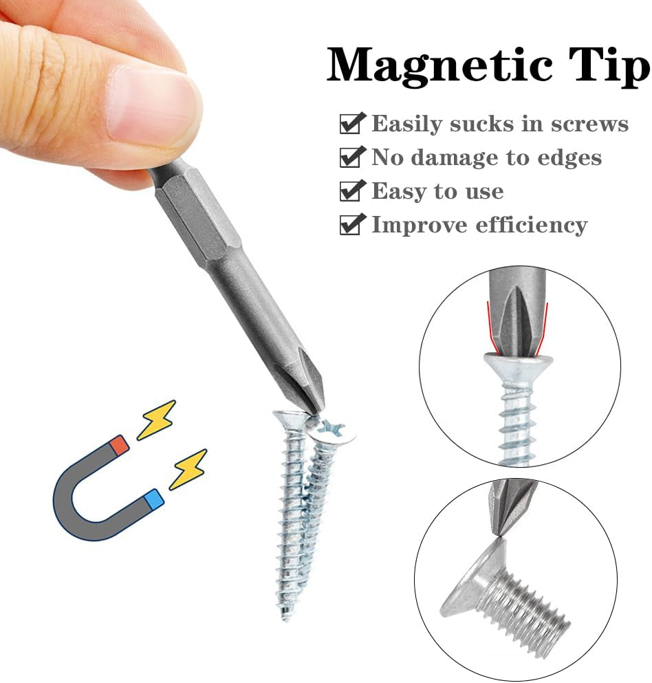 Saipe 13Pcs 50Mm Magnetic Special Shape Screwdriver Bit Set (Phillips, Slotted, Spanner, Y-Type, Triangle, Inner Cross, 3-Points) 1/4 Inch Hex Shank for Power Screwdriver Drill Impact Driver image number 6