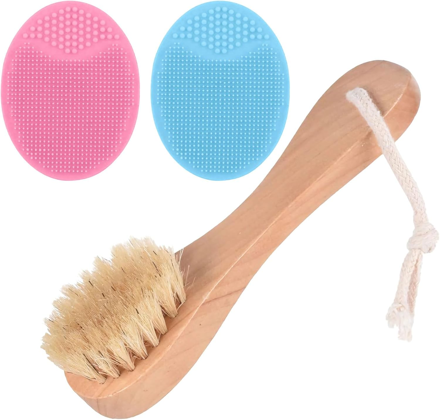 Baby Hair Brush, 2Pcs Cradle Cap Brush, Baby Brush, Natural Ultra-Soft Goat Bristles Brushes, Wooden Handle Brushes, Use for Bath, Daily Care and Delicate Scalps, Set for Newborns and Toddlers image number 3