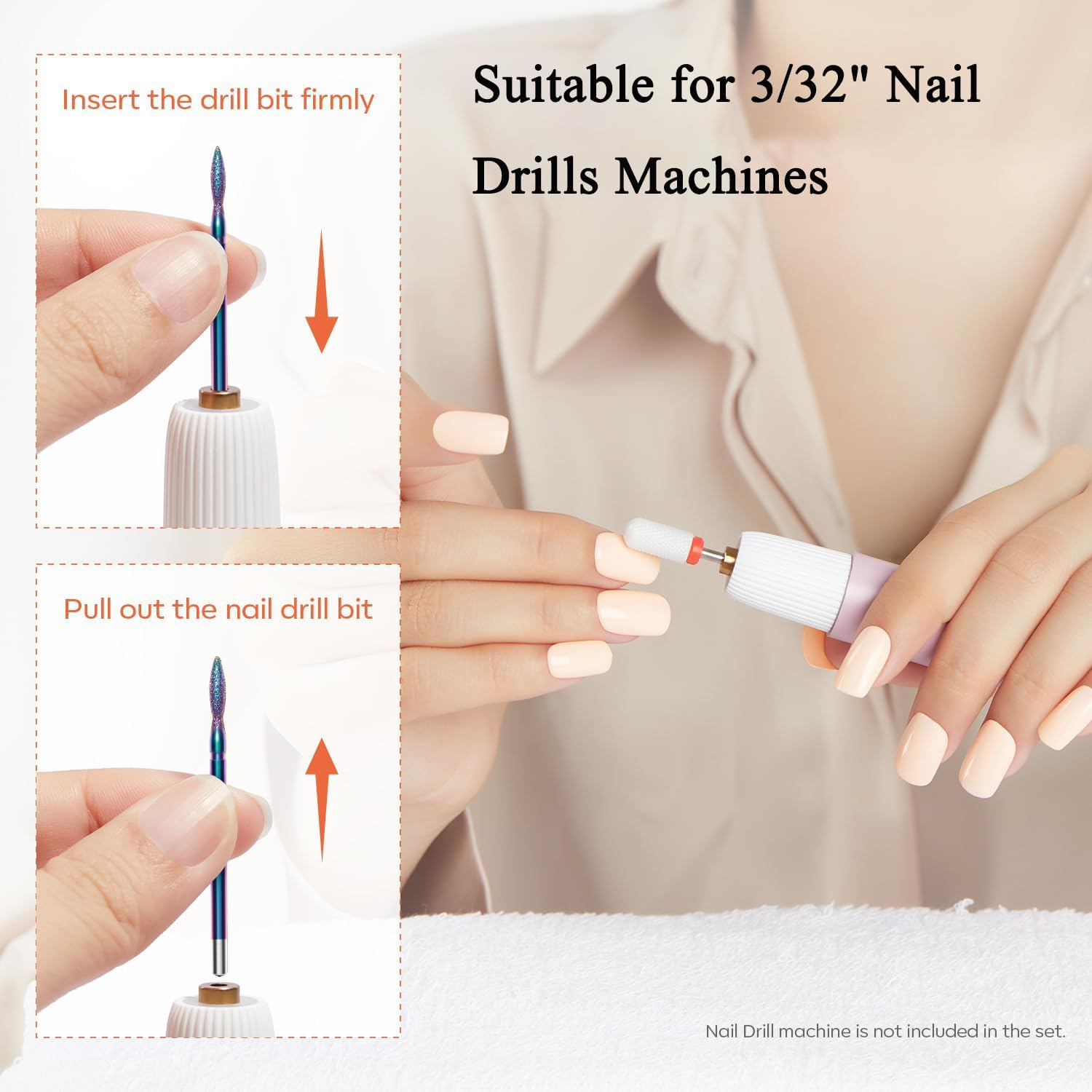 KEWAYO 21Pcs Nail Drill Bits, 2.35Mm Shank Carbide Drill Bits for Nails, Nail Bits for Nail Drill, Nail Drill Bit Set for Cuticle Remover Manicure Pedicure image number 1