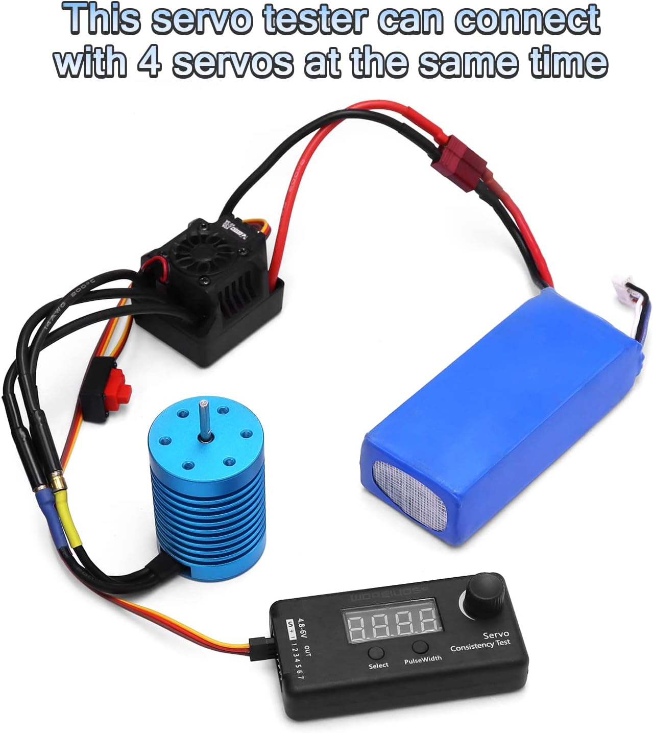 WOAEIUOS RC Digital Servo Tester ESC Consistency Tester for RC Helicopter Airplane Car image number 2