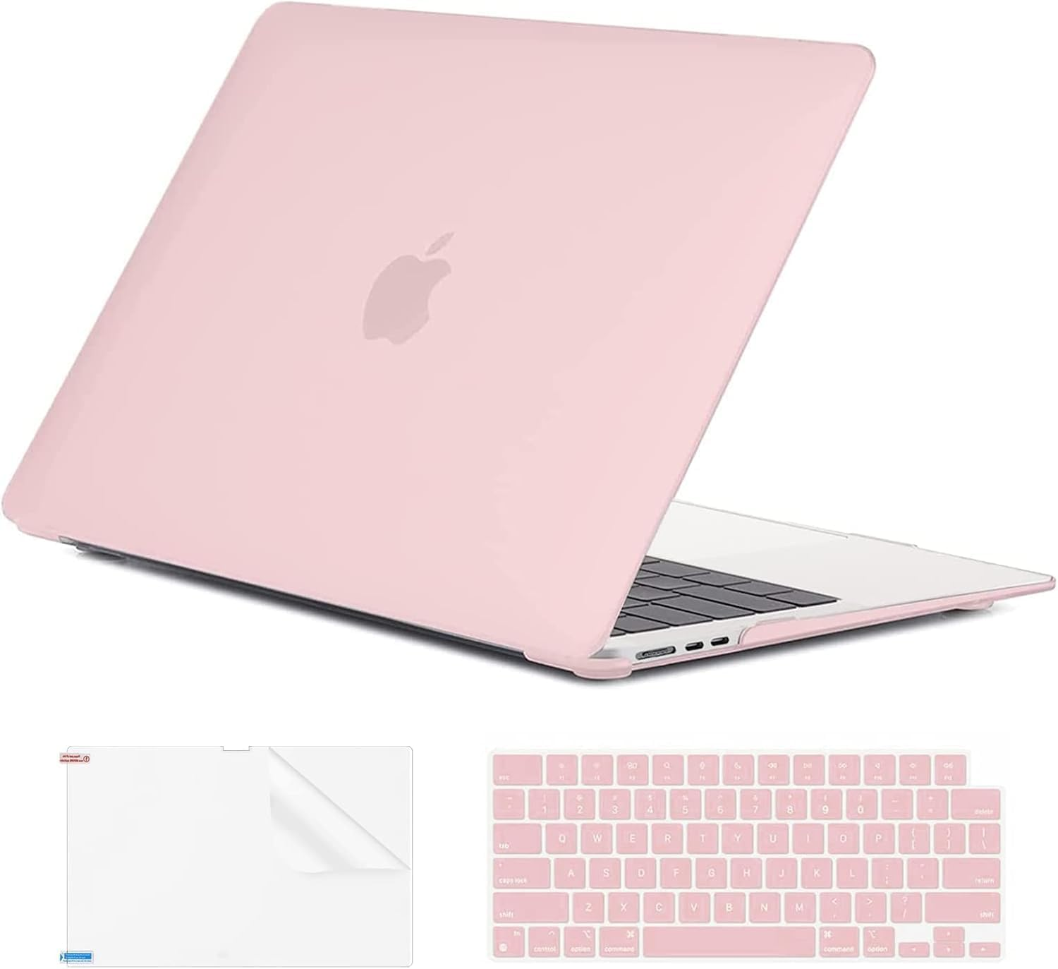Eoocoo Case Compatible with Macbook Air 13 Inch 2026-2022 M4 M3 M2 A3240 A3113 A2681, Hard Shell Case + Keyboard Cover + Polishing Cloth + Screen Protector for Mac Air 13.6 Inch, Pink image number 1