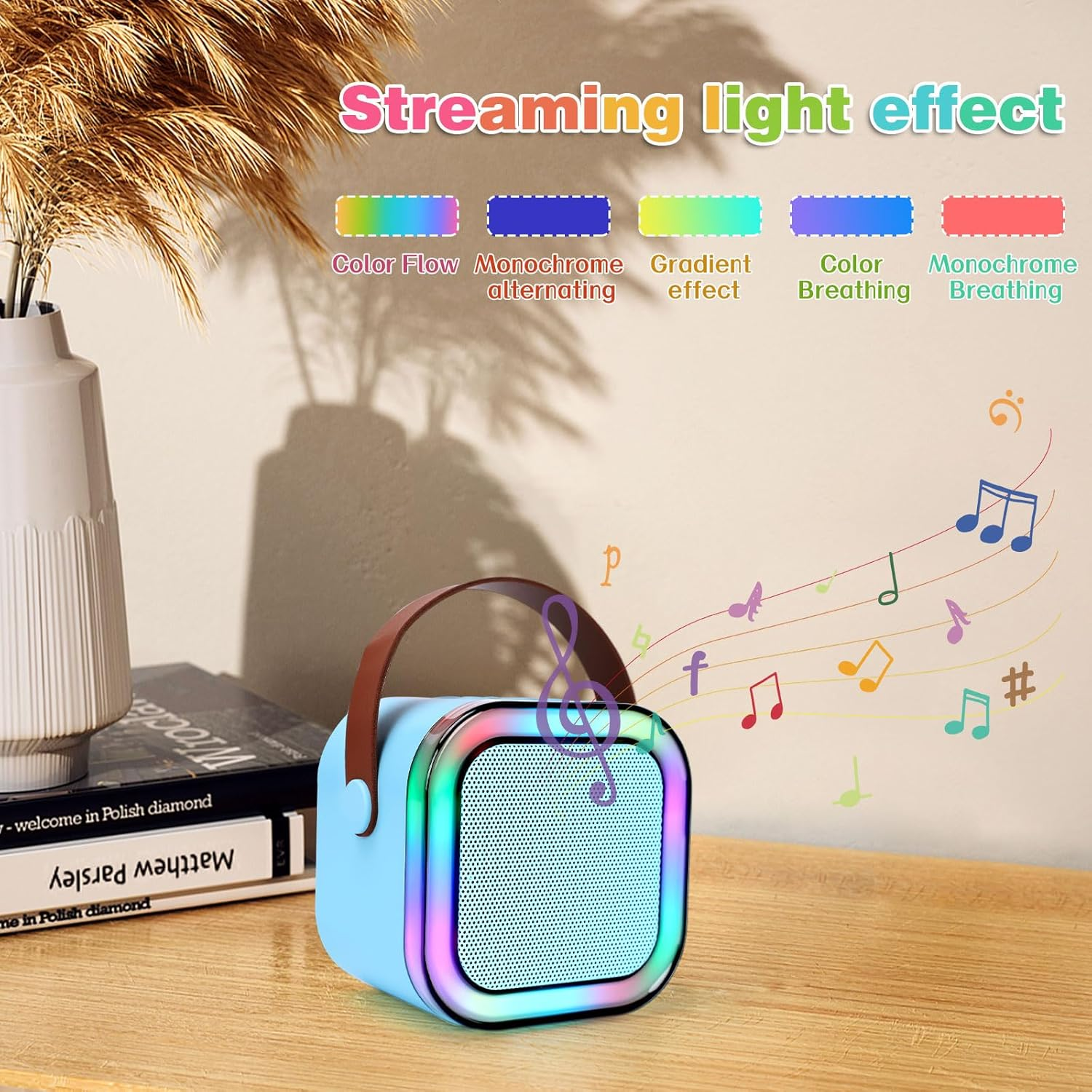 Karaoke Microphone for Kids with Bluetooth Speaker for Kids Toys for Boys and Girls 3-12 Years Old, 5-8 Years Old Boys Gifts (Blue 2 Mic) image number 5