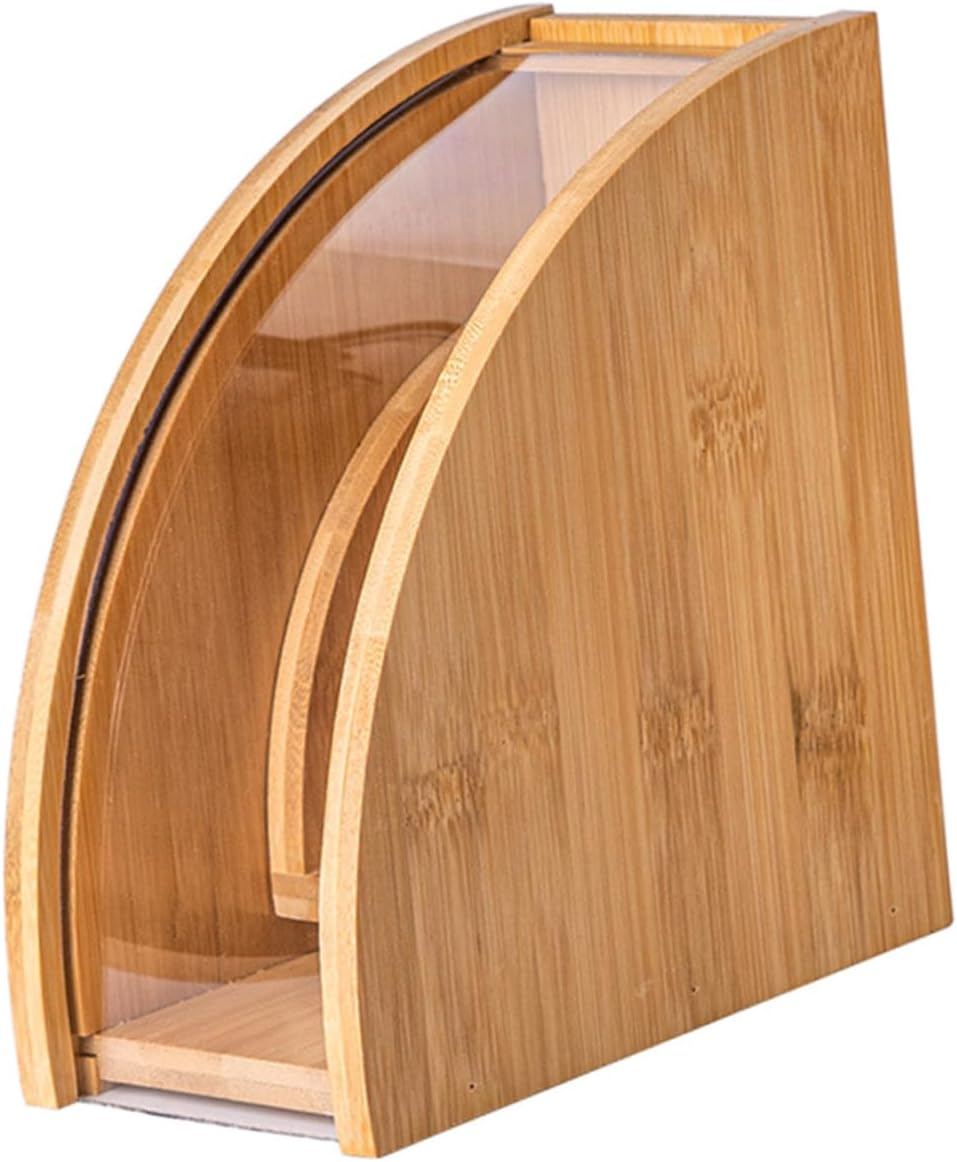 LIGIGWASH Natural Wood Coffee Filter Stand with Creative Grain Design Freestanding Simple Style Rack for Neat Storage of Coffee Filter Paper Desktop Organizer for Espresso and Tea image number 6