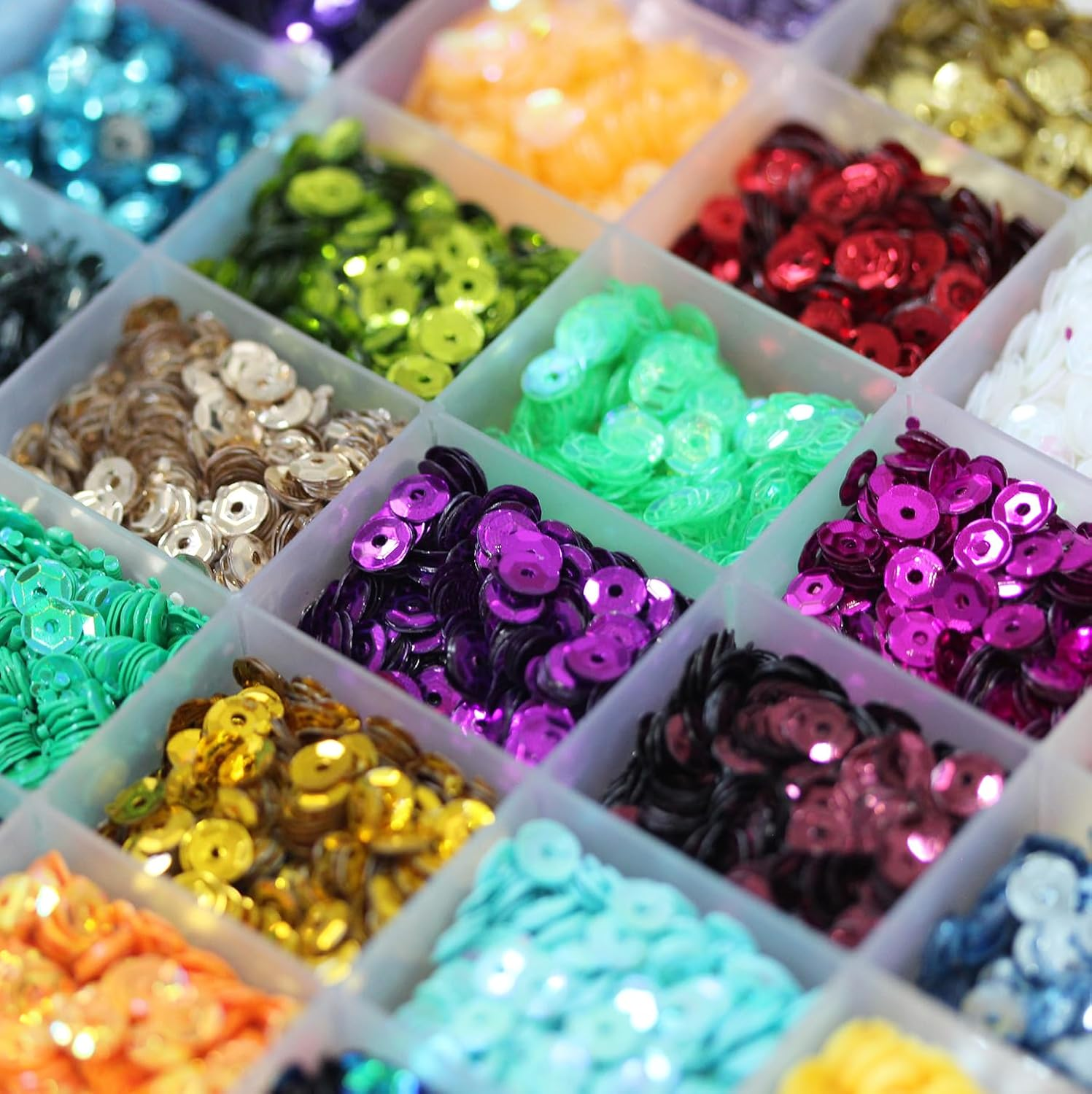 11760Pcs Loose Sequins Bulk, Betterjonny 6MM round Sequins with Hole 42 Colors Rainbow Sewing Spangles for Embroidery DIY Craft Nail Arts Decorations image number 6