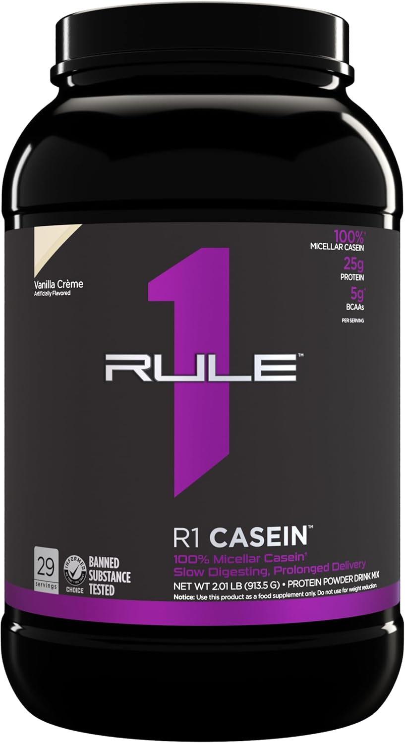 Rule1 R1 Casein Powder 891 G, Vanilla Creme (27 Servings) image number 5
