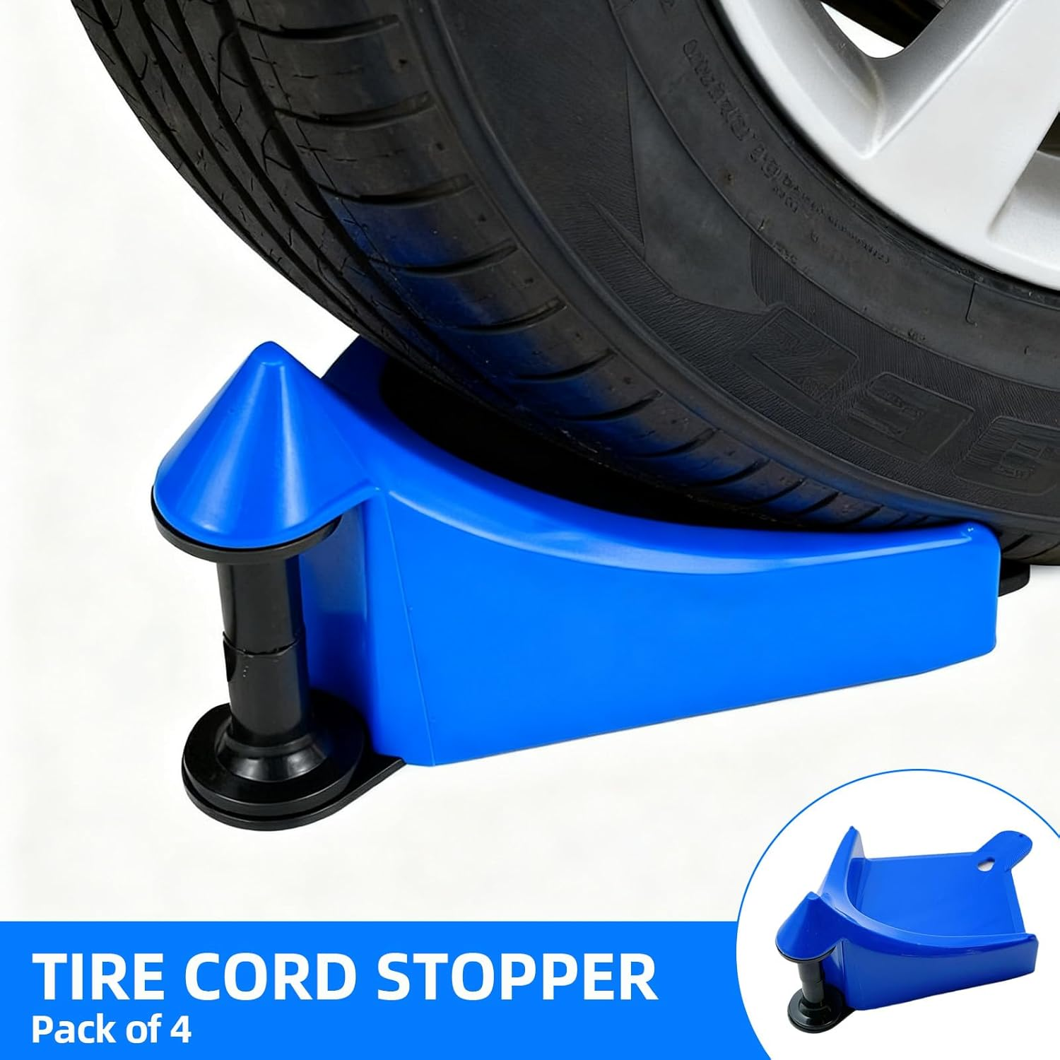 4 Pcs Car Hose Guide, Tire Hose Roller for Car Washing, Detailing Tire Hose Guide Preventing Pressure Washer Hose Stuck under the Wheels, Plastic Wash Tool to Avoid Snagging(Blue) image number 1