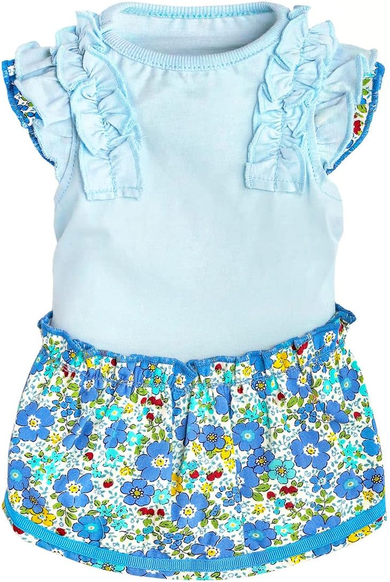 Dog Life Cool Dress Floral Blue Dog Small