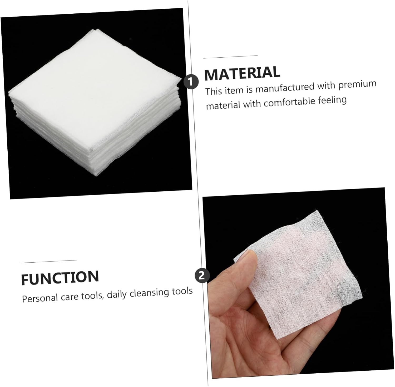 Healeved Cotton Makeup Removal Pads Gentle Cleansing Makeup Sponge Exfoliating Gentle Skin for Daily Use image number 3