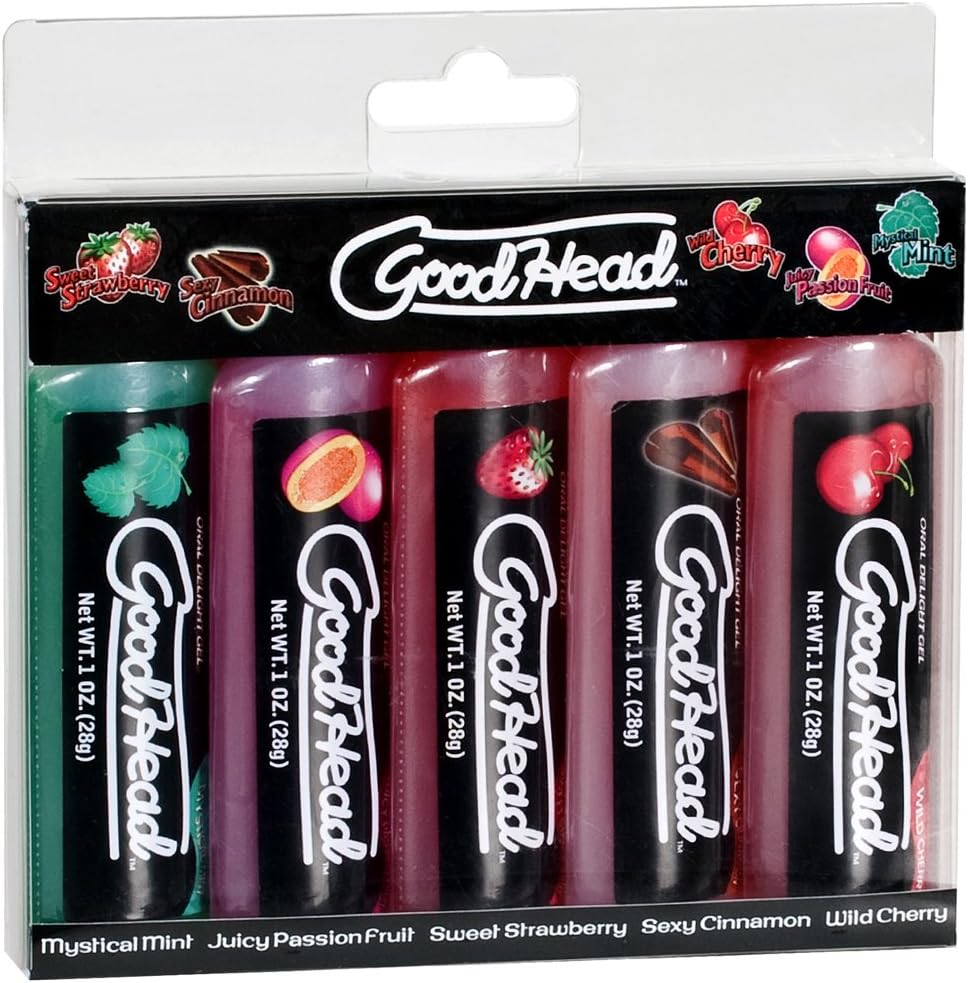Doc Johnson Goodhead, Variety Pack of 5 Flavors, 1-Ounce Bottles in 5-Count Package, Oral Delight Gel image number 2