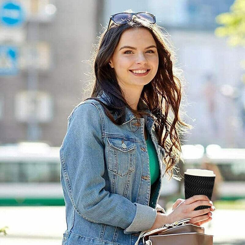 Disposable Coffee Cups 8Oz 12Oz 16Oz Bulk Takeaway Paper Triple Wall Take Away, Insulated for Hot Beverages with Lids Included image number 6