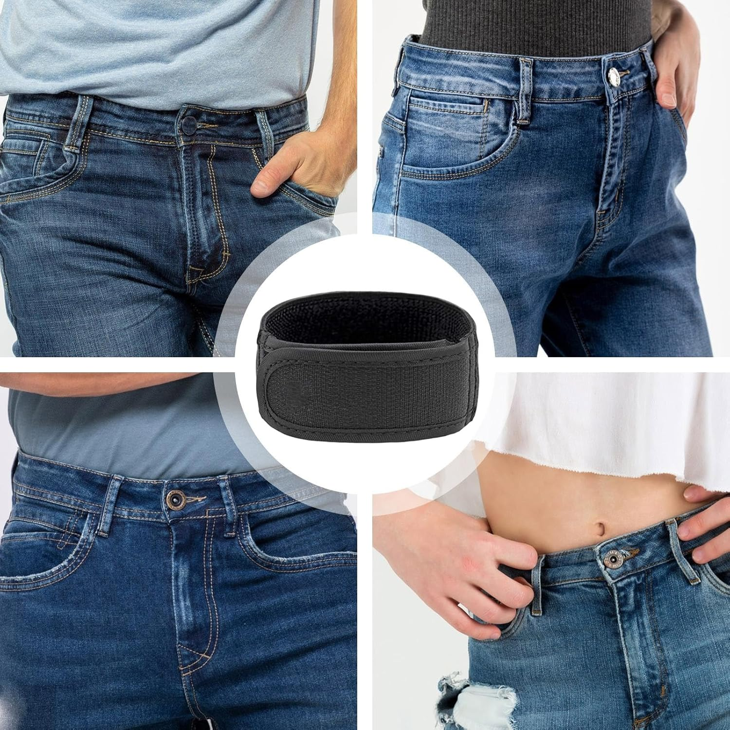 No Buckle Belt, No Buckle Belts for Men, Adjustable Replacement Quick Release Comfortable Tightener for Uniform Travel Jeans Driving Casual157/200) image number 4