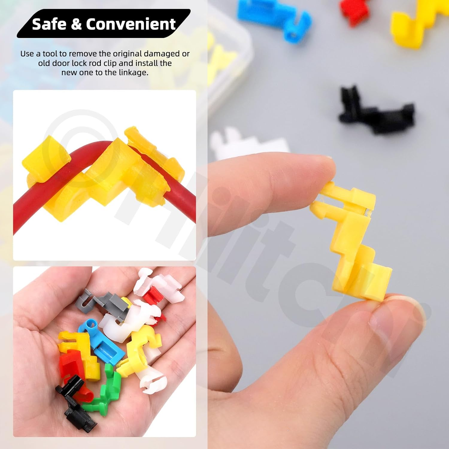 Hilitchi 120-Piece Door Lock Rod End Clip Kit, Handle Lock Rod Cover & Hood Latch Push Fastener Set for Left/Right Handles and Tailgate Lever, Compatible with Most Vehicle Models image number 3