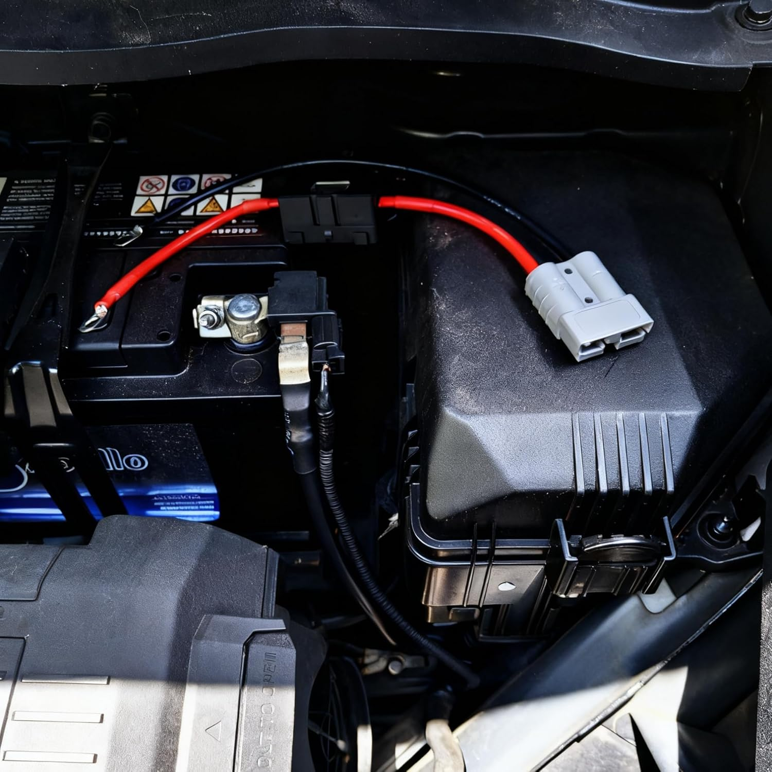 50A Anderson Plug with 30Cm 10AWG Cable, O-Ring Terminals, Midi Fuse Kit 50A Midi Fuse Holder with Inspection Window Heavy Duty Wiring for Caravan, 4WD, Solar, Battery Charging 1ANDS+1MIDI (30Cm) image number 1