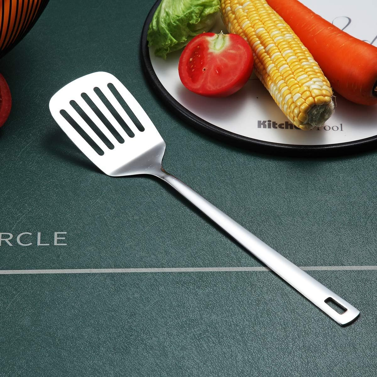 Berglander Stainless Steel Spatulas, Slotted Turner, Metal Spatulas Turner for Cooking, Kitchen Spatulas for Nonstick Cookware, Barbecue Spatulas, Dishwasher Safe, Easy to Clean image number 2