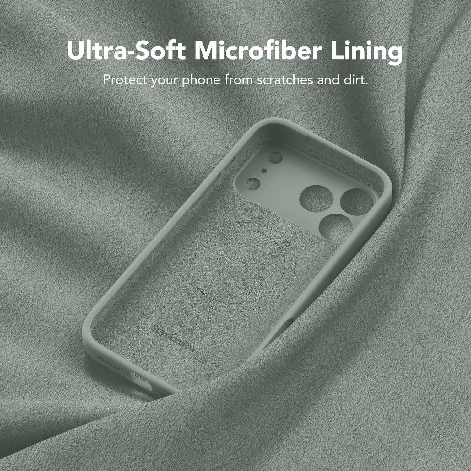 Suydanbox Magnetic for Iphone 17 Pro Max Case, Compatible with Magsafe, [Full Camera Protection][Screen Protector] Silicone Shockproof Protective Phone Case for Iphone 17 Pro Max 6.9", Calke Green - Blackcurrant image number 3