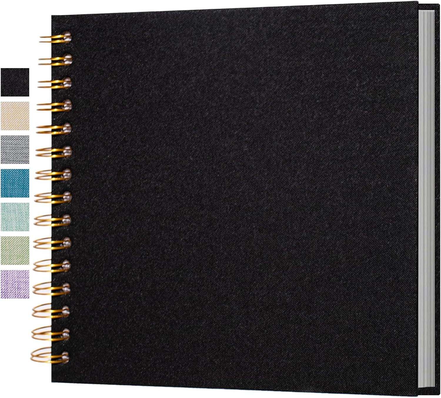 Small Scrapbook 7X7 Inch, Linen Photo Album Mini Scrap Book, Kraft White Pages Memory Book for Wedding, Baby, Family, Graduation, Travel, Dog, Vacation