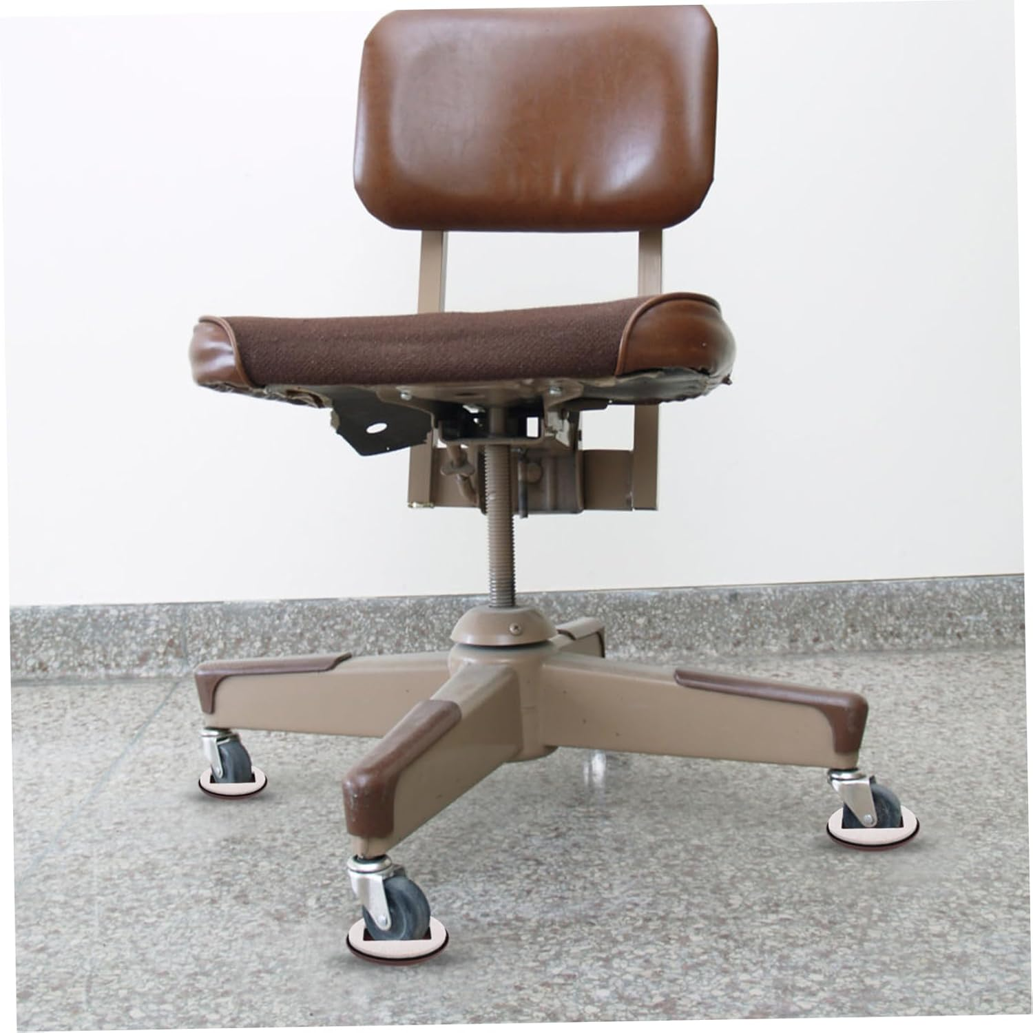 Iplusmile 5Pcs Slip Mat Felt Pads for Chair Wheels Rolling Chair Wheel Stopper Fits Hardwood Tile and Carpet Floors for Home and Office Use - Brown image number 4