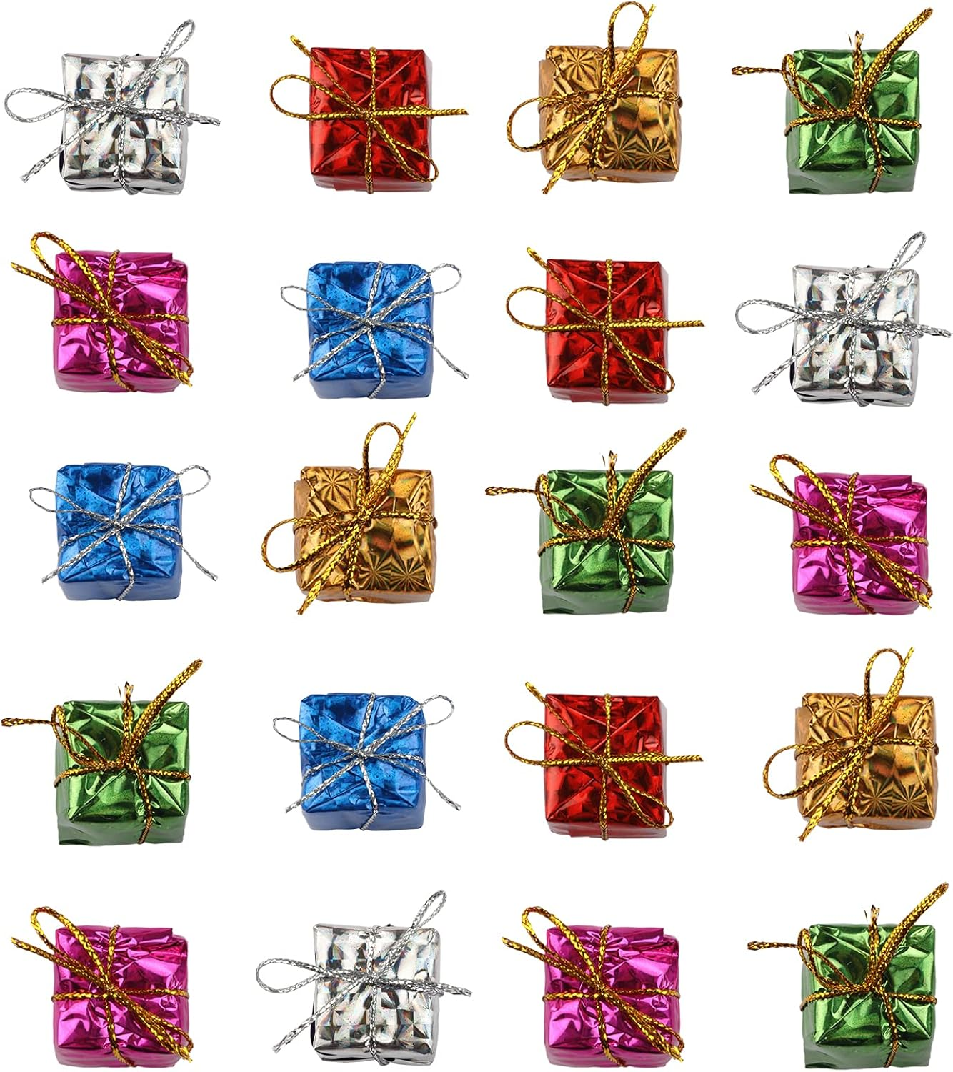 Christmas Tree Small Gift Boxes Hanging Decorations Ornaments Party Favors,24 PCS (Random Color) image number 6