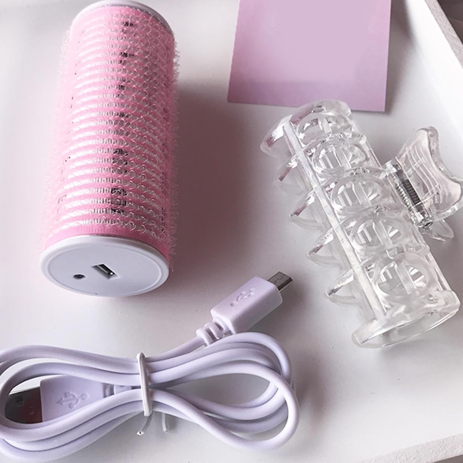 Hair Roller for Bangs,Usb Heated Hair Curler | Electric Rollers Hair Curlers, Self-Adhesive, Efficient for All Hair Types, Portable Heat Solution - Blue image number 6