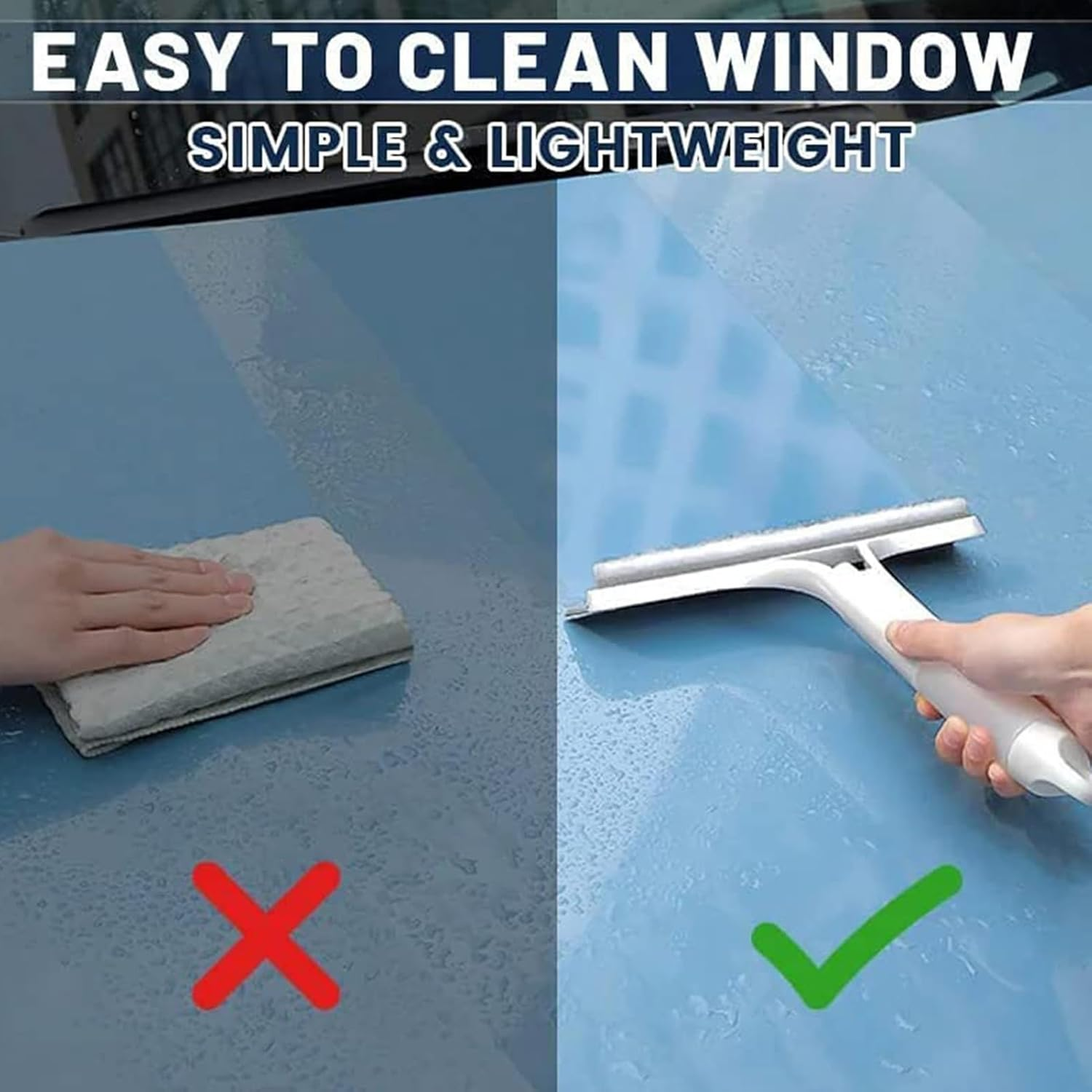Window Cleaning Squeegee, Window Wiper Cleaner - Brush Scraper Multifunction for Bathroom Car Window Glass Tile image number 1