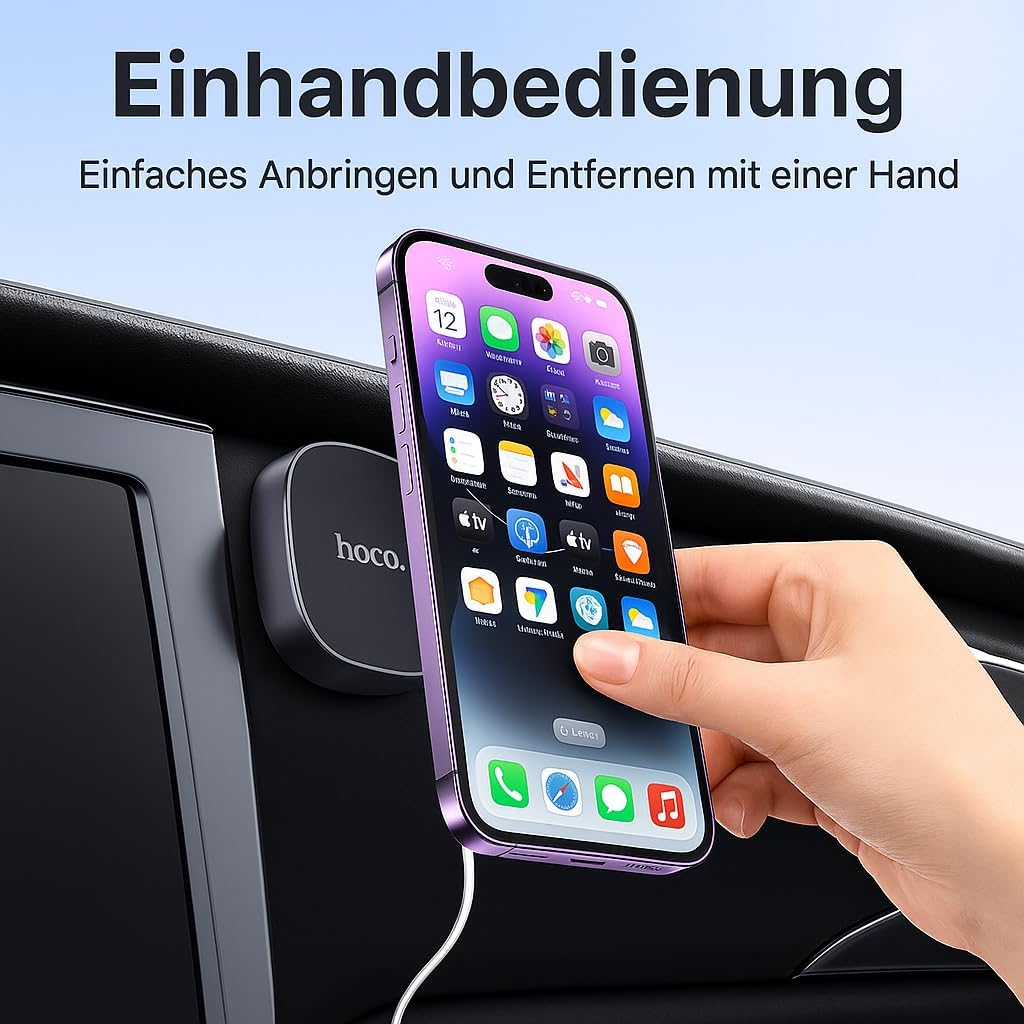 Magnetic Mobile Phone Holder Car Mobile Phone Holder Suitable for Apple Iphone 17 Air 16 Pro Max 16E 15 14 13 12 11 Mini plus X Xs XR 7 8 SE SE2 SE3 Magnetic Smartphone Holder with Metal Plate image number 6