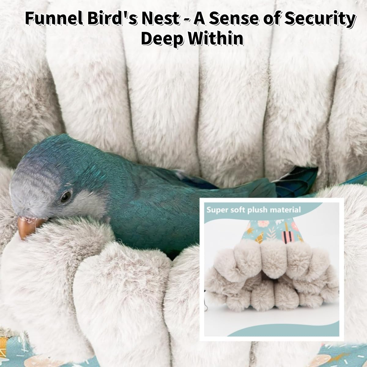 Guangyu Bird Nest for Cages, Plush Hanging Bed as Warm Bird Tent for Sleeping & Playing, Waterproof Winter Sleeping Nest for Parrots, Budgies, Cockatiels and Canaries image number 1