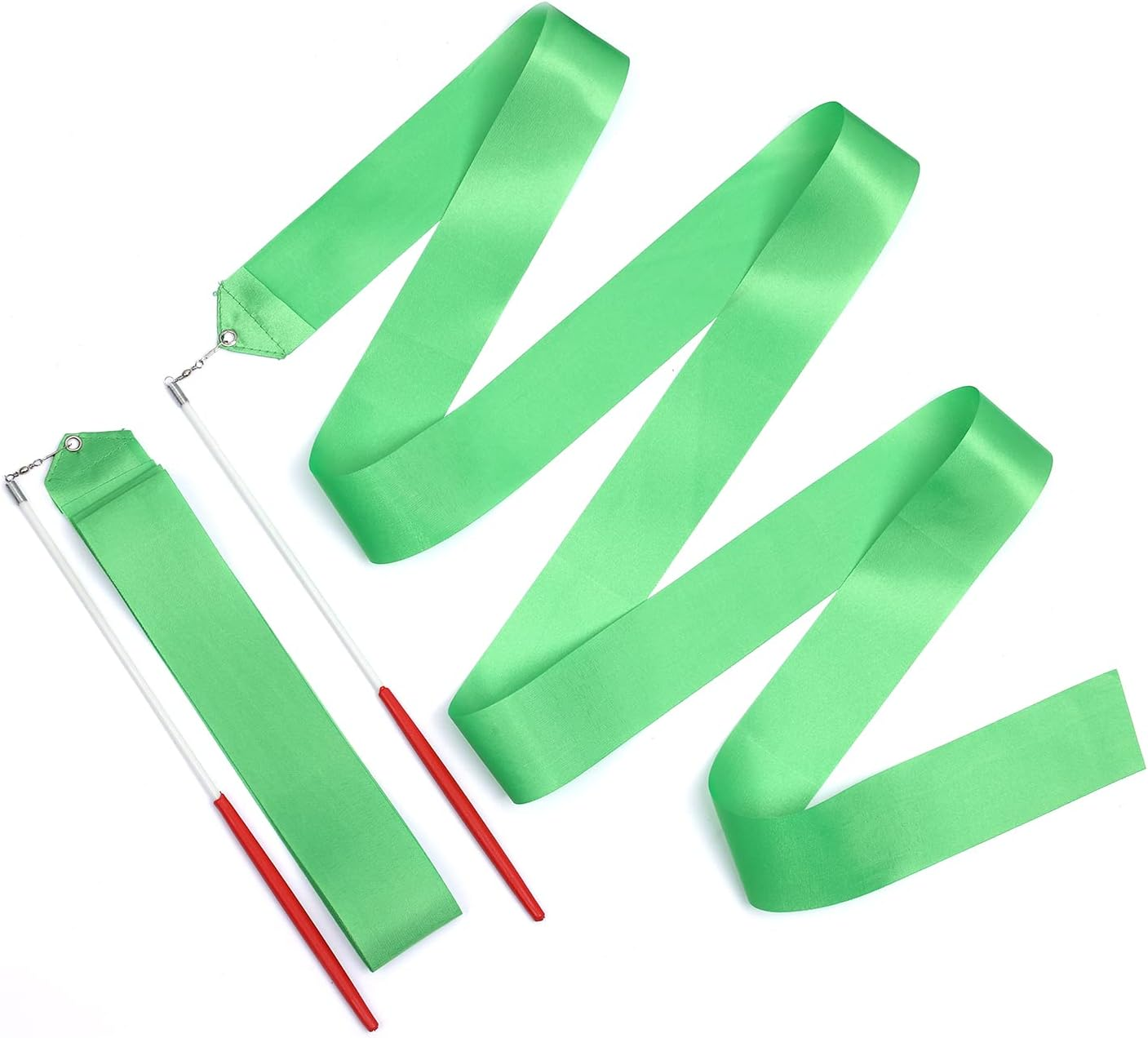 KINBOM 2Pcs Dance Ribbons, 78.7 Inch Long Twirling Dancing Ribbon Gymnastics Ribbon Streamers for Kids Artistic Dancing Training Party, with Ribbon Dancer Wand