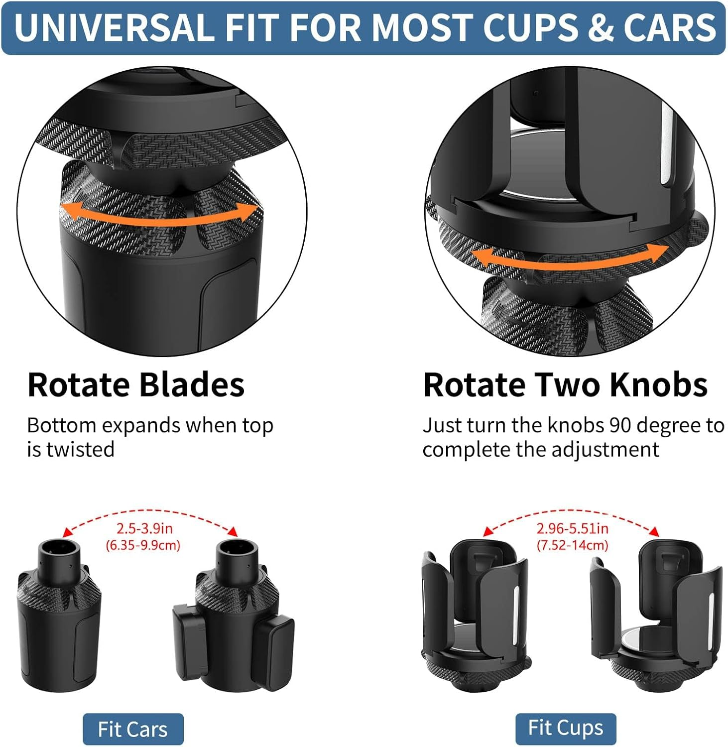 Car Cup Holder, 1 Pcs Car Cup Holder Coaster, Car Cup Holder Expander Organiser Adjustable Base Water Cup Car Accessories for Bottle Drink Holder, Hold Most Bottles and Large Cups image number 6