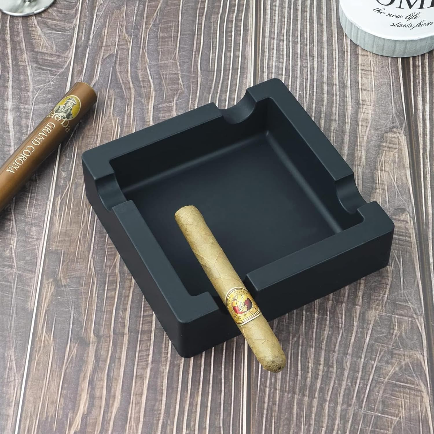 Unbreakable Silicone Cigar Ashtray - Large 15Cm X 15Cm Outdoor/Indoor Use, 4 Cigar Holders, Weatherproof & Scratch-Resistant (300G) image number 6