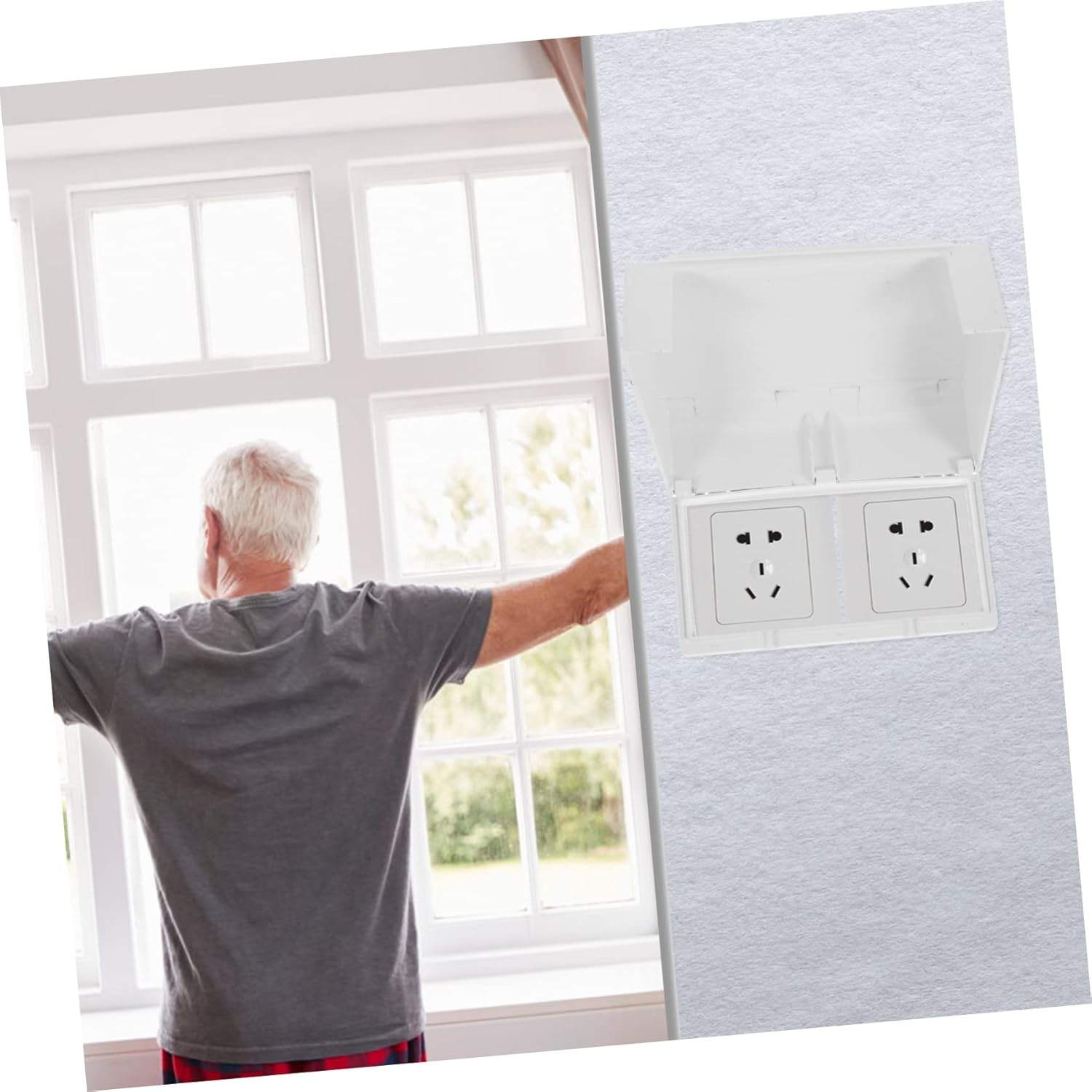 OSALADI 1Pc Socket Waterproof Cover Electric Plugs Outlets Electrical Panel Cover outside Tent Waterproof Tents Socket Sealer Outlet Cover White Toddler Garage Door Cover image number 5