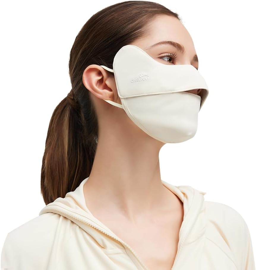 Men and Women UPF50+ Sun Protection Face Cover Cooling Breathable UV Mask with Nose Vent for Outdoor