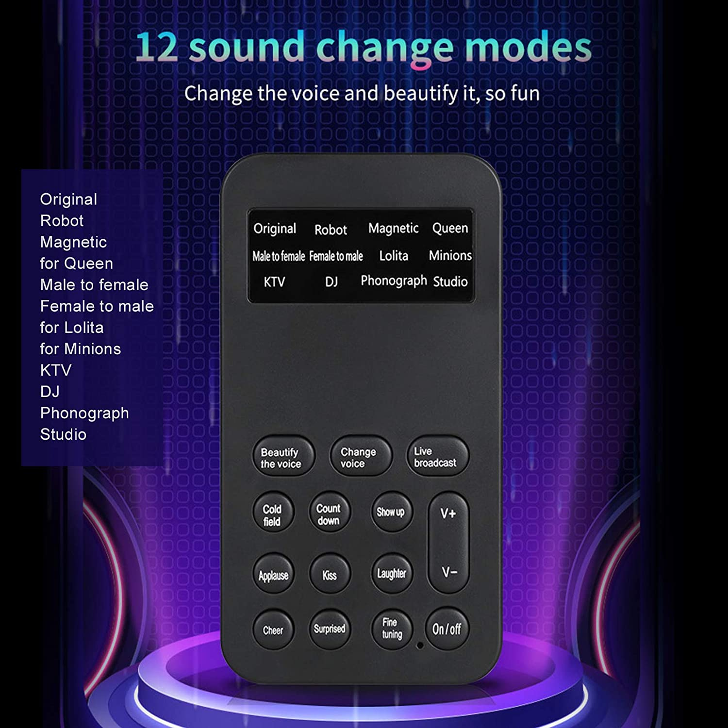 Mini Voice Changer Sound Card for Computers, Sound Converter with 8 Different Voice Changes for Computers Phones Tablets Gaming Device, Sound Effects Machine for Kids Friends, Gifts - J image number 7