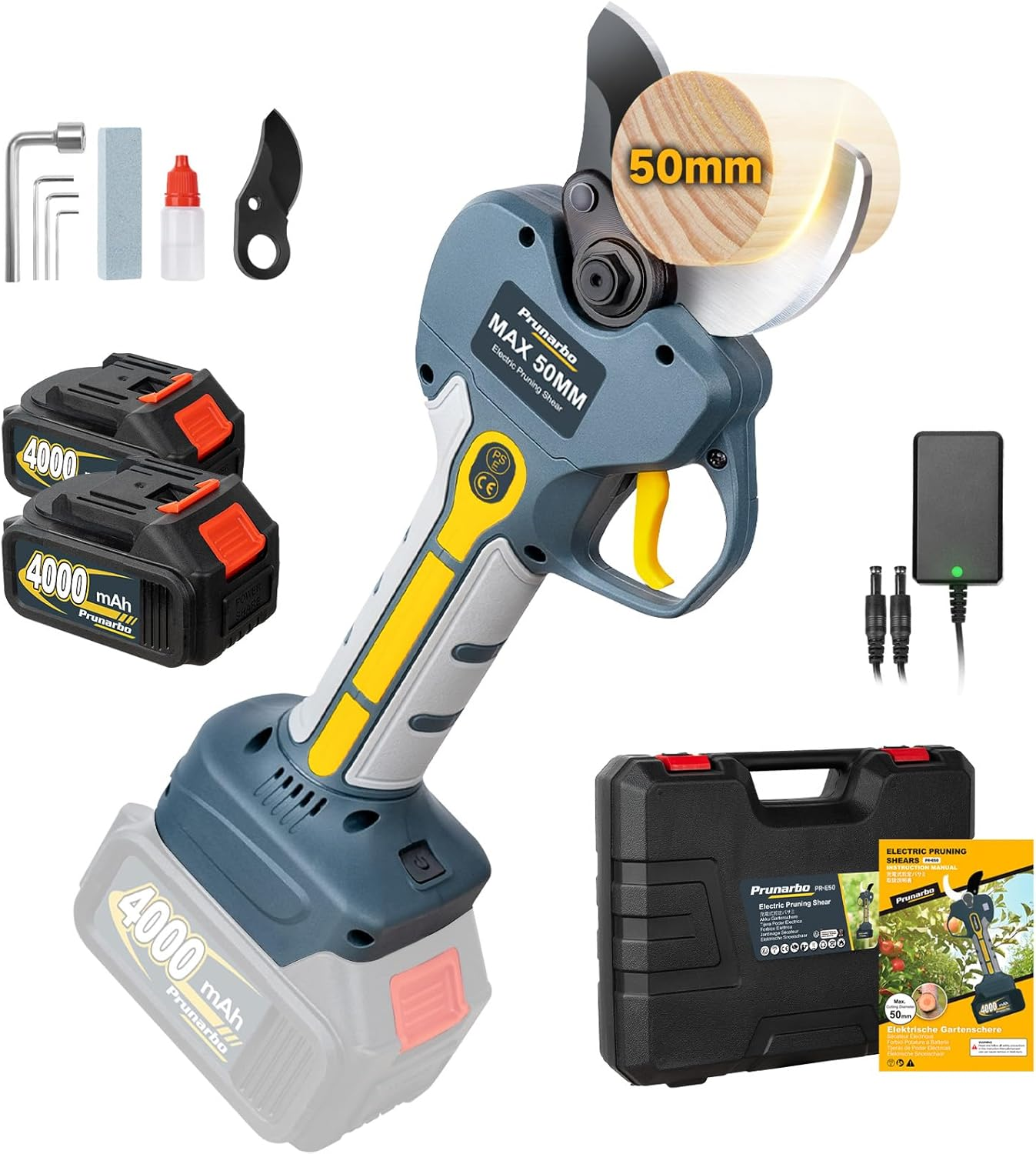 Professional Electric Pruning Shears Brushless Cordless, Compatible with Makita Batteries 50Mm(2 Inch) Electric Pruner for Gardening Heavy Duty 8000Mah Battery Secateurs for Tree Trimming image number 3