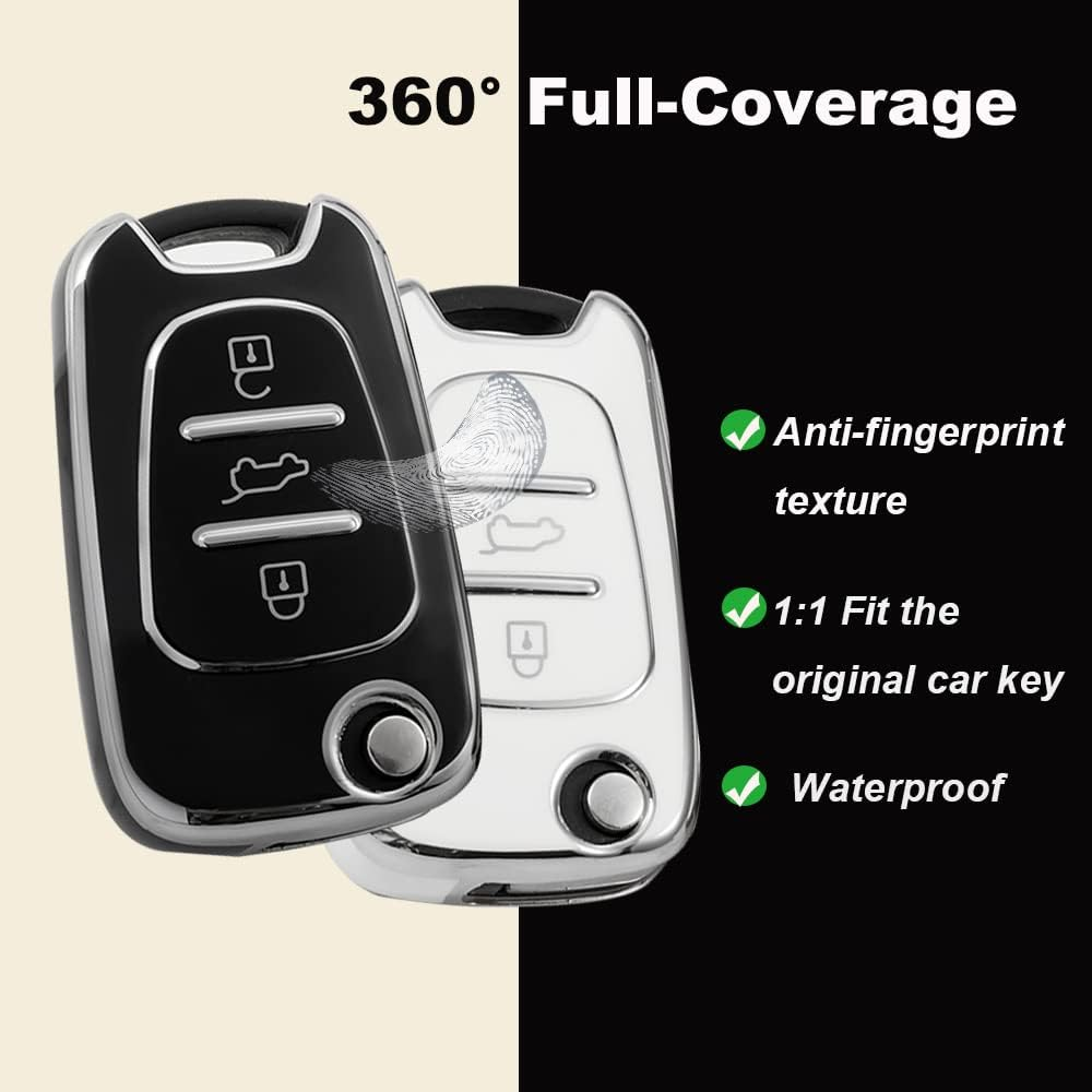 HIBEYO Key Fob Cover Compatible with Hyundai Verna Elantra Sportage Carens Forte Avante K2 K5 SONATA8 Ix35 I30 Accessories image number 5