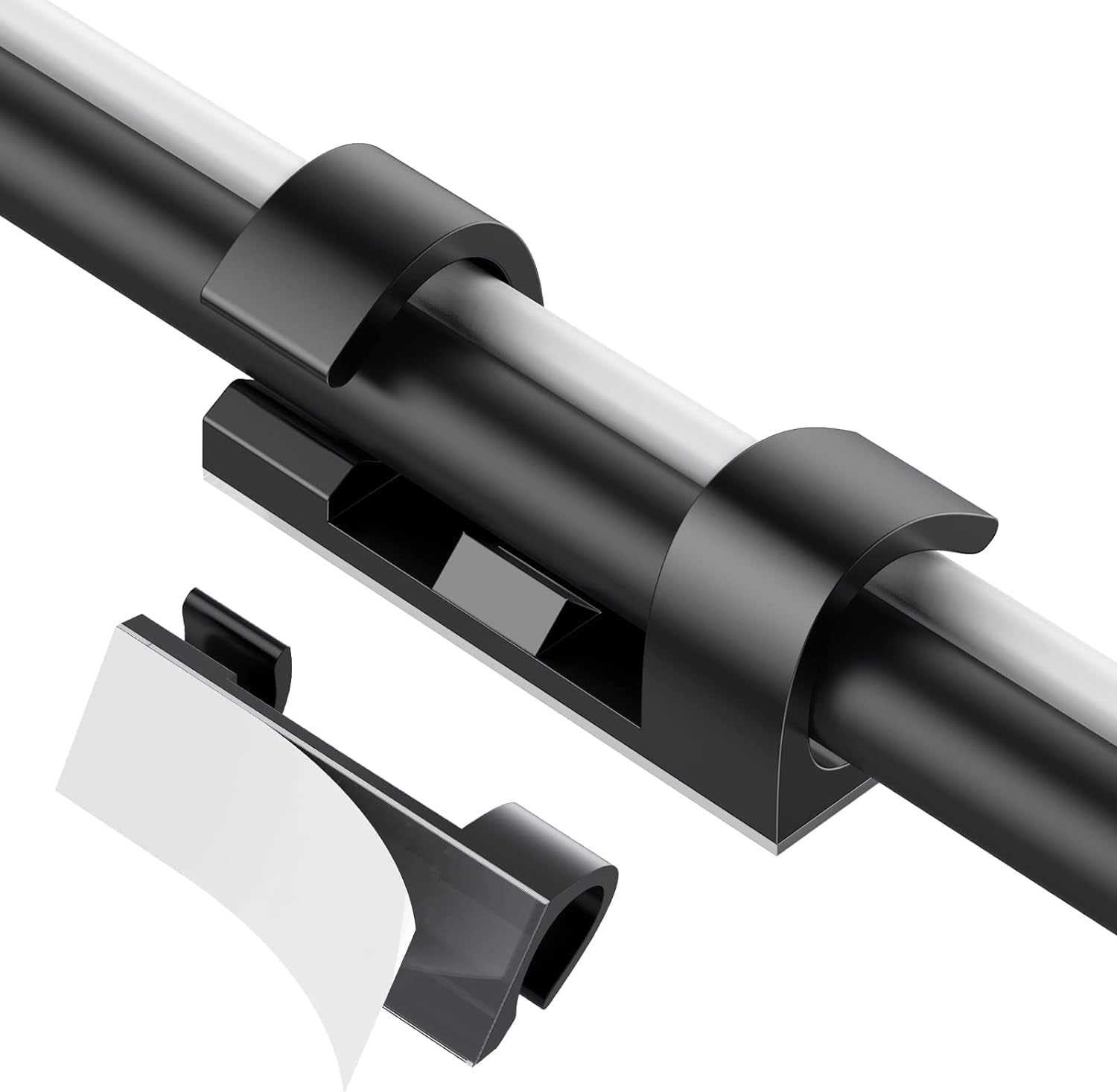 EZONEDEAL Black Cable Clips Cord Management System, for Organizing Cable Cords Home and Office, Self Adhesive Cord Holders Desk Cable Organizer (40 PCS)