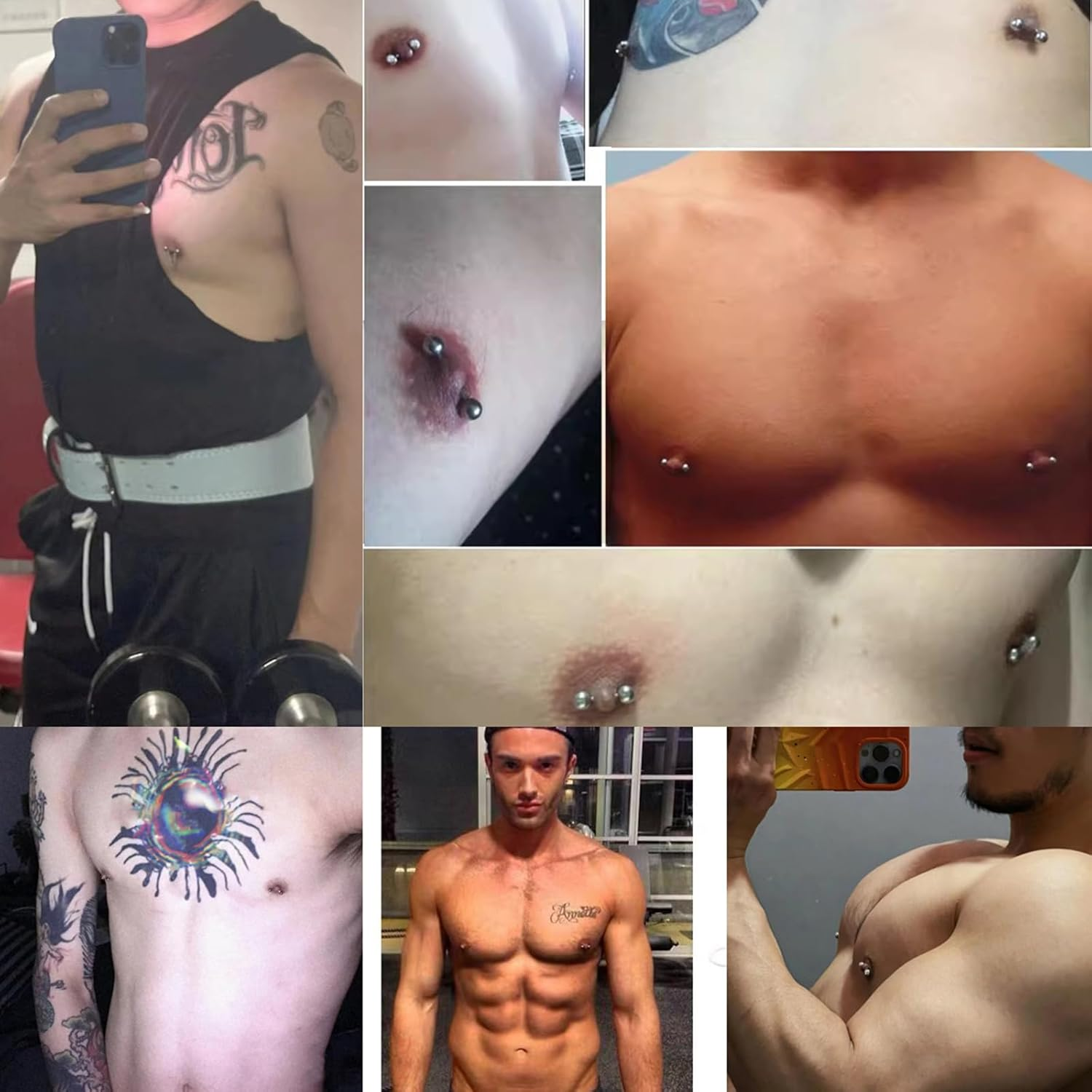 Orglace Body Piercing Kit for Nipple,Tongue,Eyebrow,Lip,Belly Button,316L Surgical Stainless Steel Ring,At Home Self Body Piercer Kit image number 4