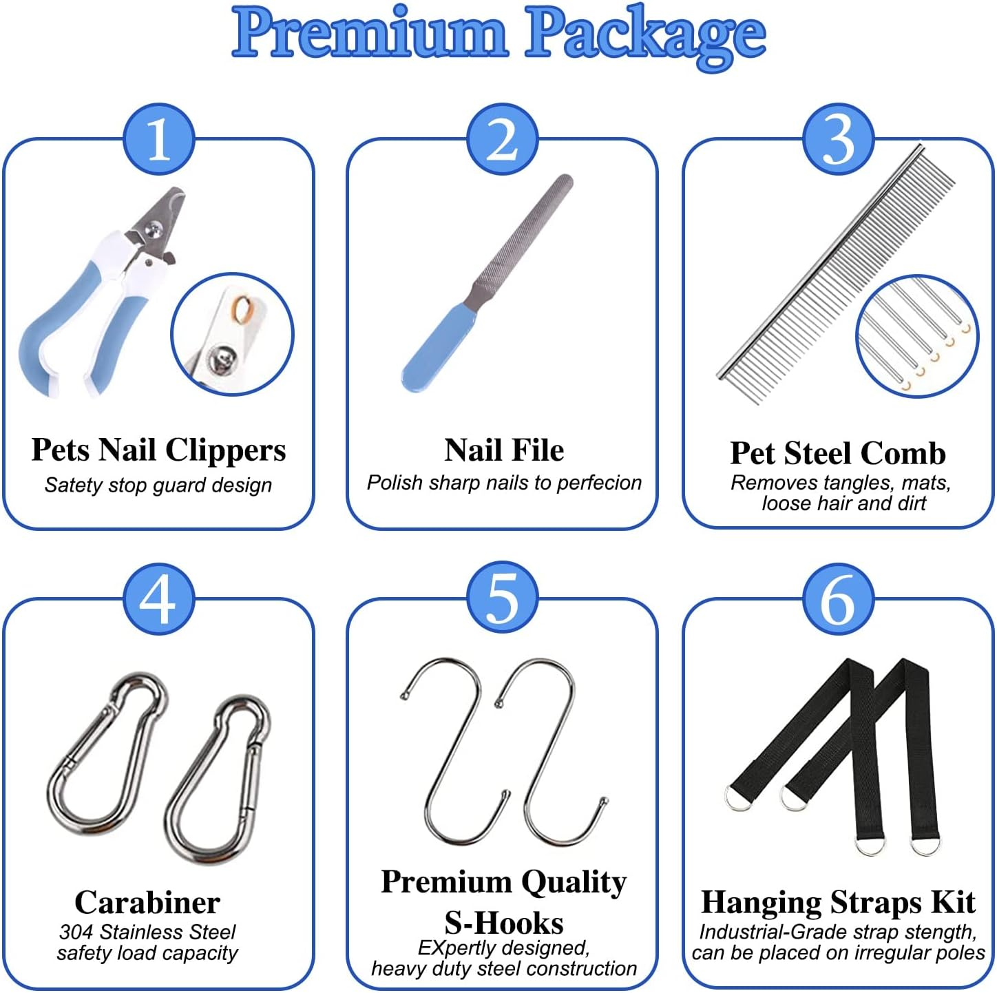 Dog Grooming Hammock, 10 in 1 Pet Grooming Hammock Harness for Cats & Dogs, Pet Hammock Restraint Bag with Nail Clippers Trimmer,Nail File,Dog Grooming Sling for Trimming Nail image number 5