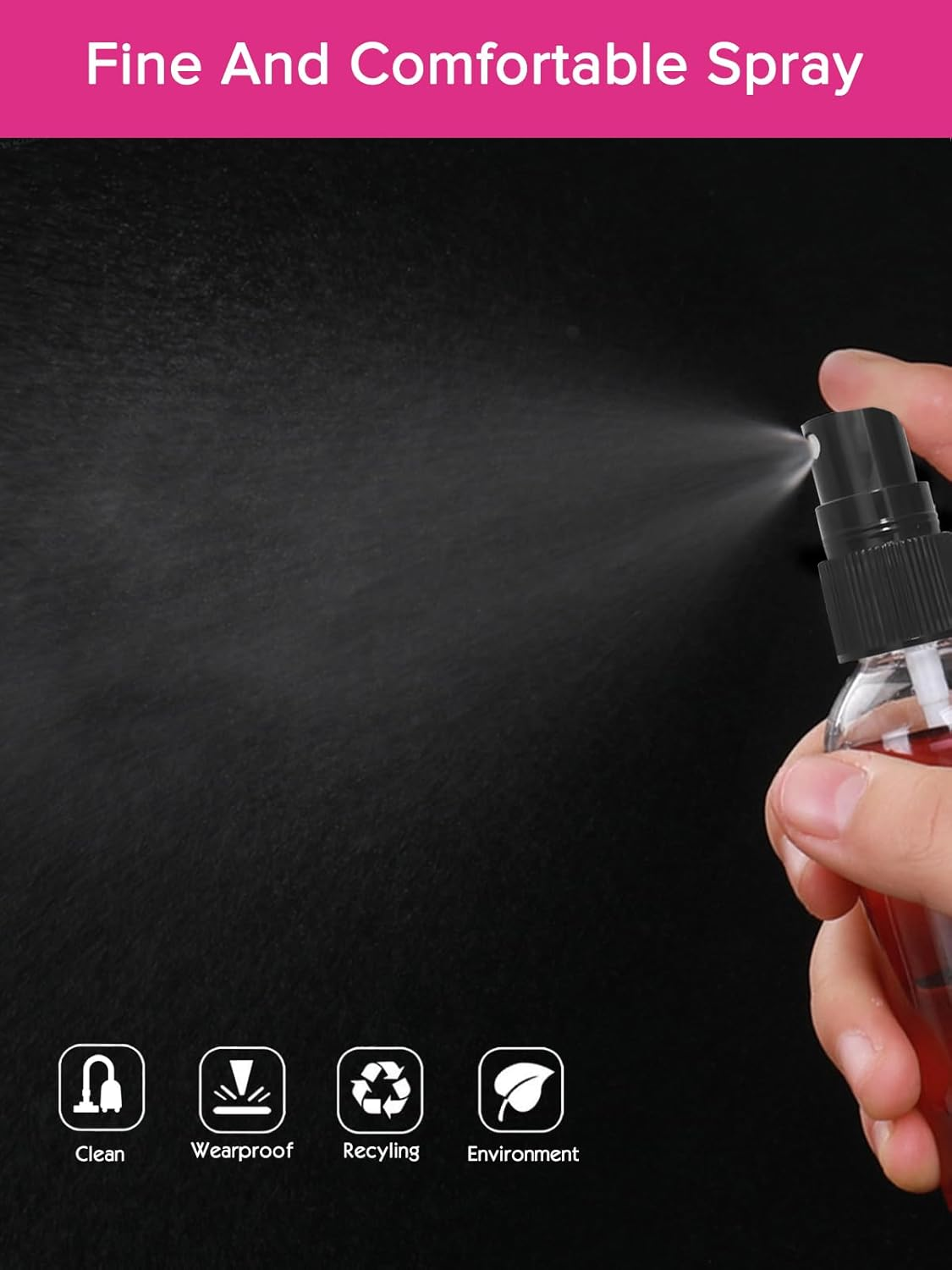 Bohoray Pack of 6 30 Ml Spray Bottle, Small Glass, Glass Spray Bottle, Atomiser Spray Bottle, Pump Atomiser with Funnel/Syringe/Label, Portable Transparent Atomiser Perfume for Cosmetics, Liquid