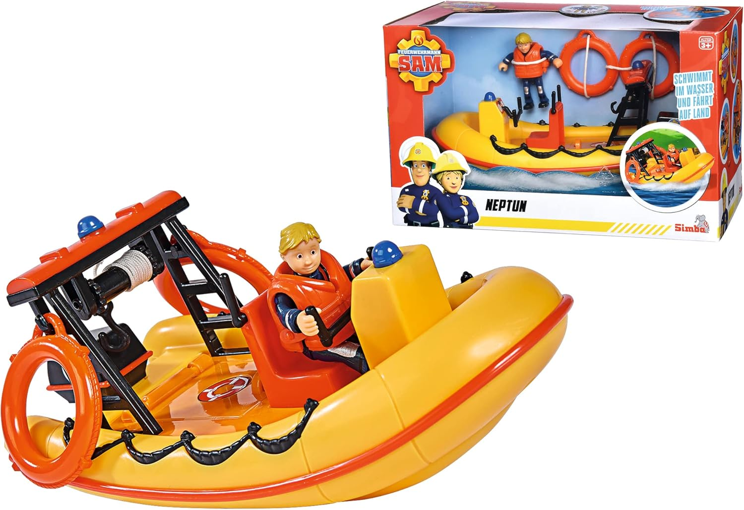 Simba - Fireman Sam Neptune Boat, 20 Cm, with Penny Action Figure, from 3 Years image number 2
